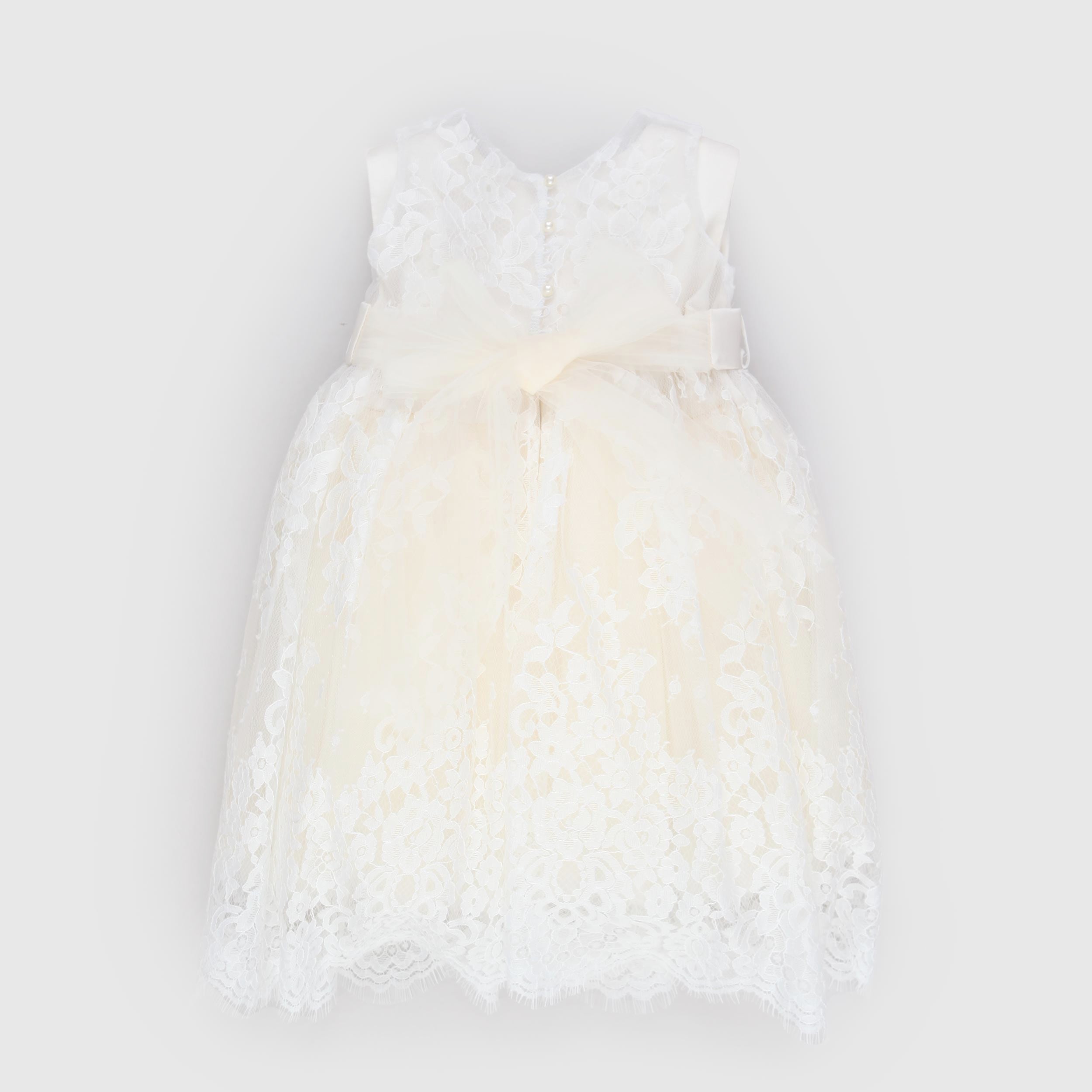 Abito Ecru Foderato con Pizzo Firmato BELLA BRILLY