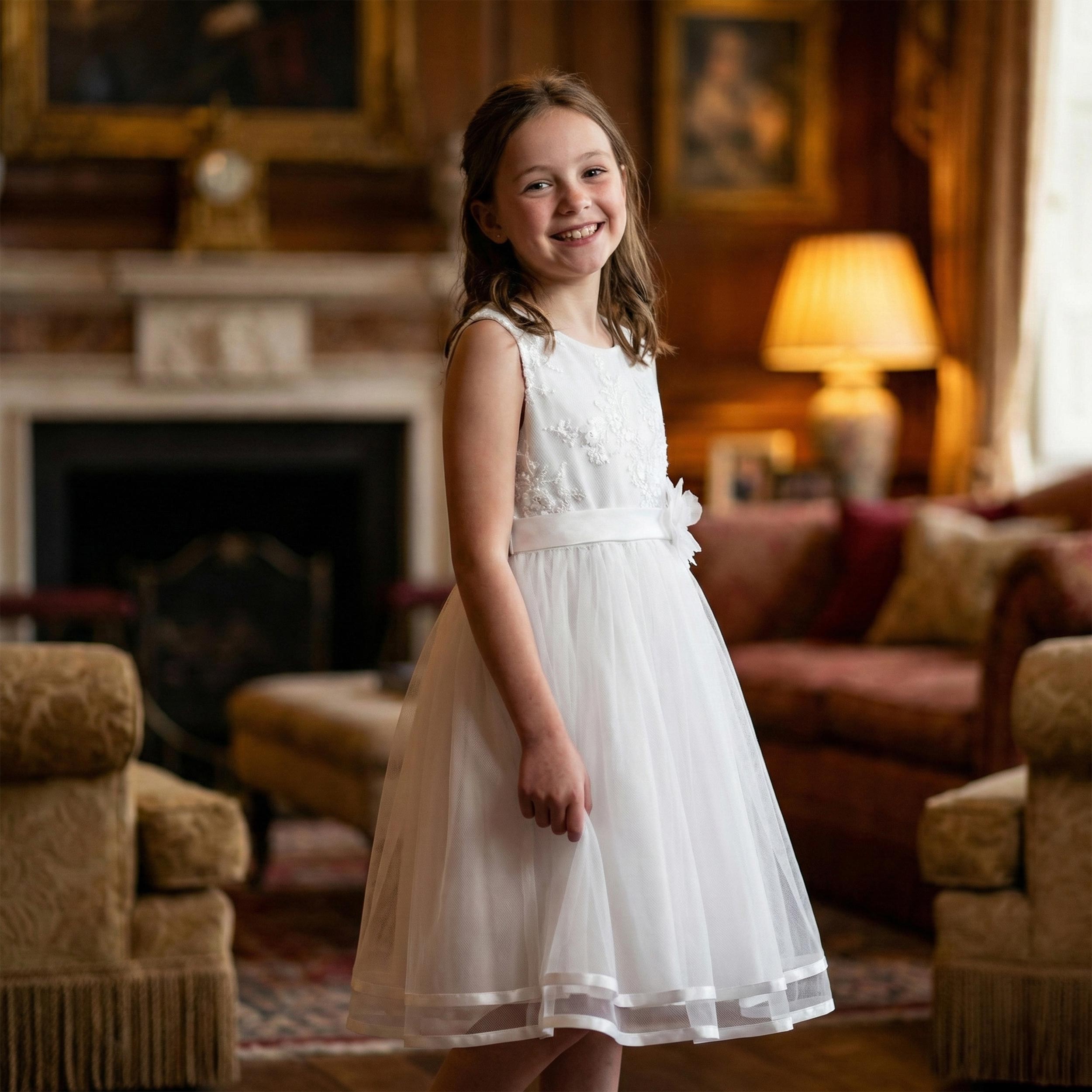 Abito Smanicato con Corpetto Ricamato Firmato BELLA BRILLY