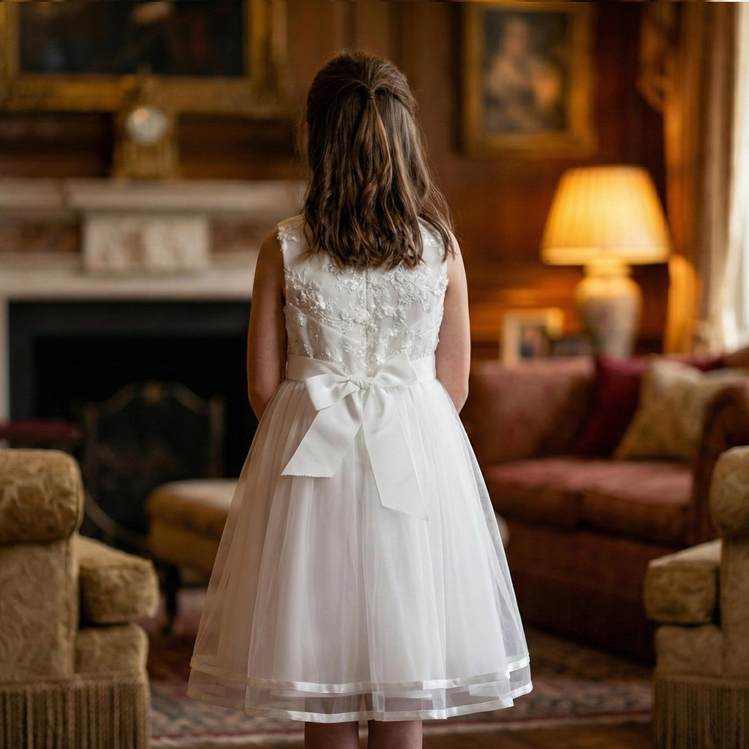 Abito Smanicato con Corpetto Ricamato Firmato BELLA BRILLY