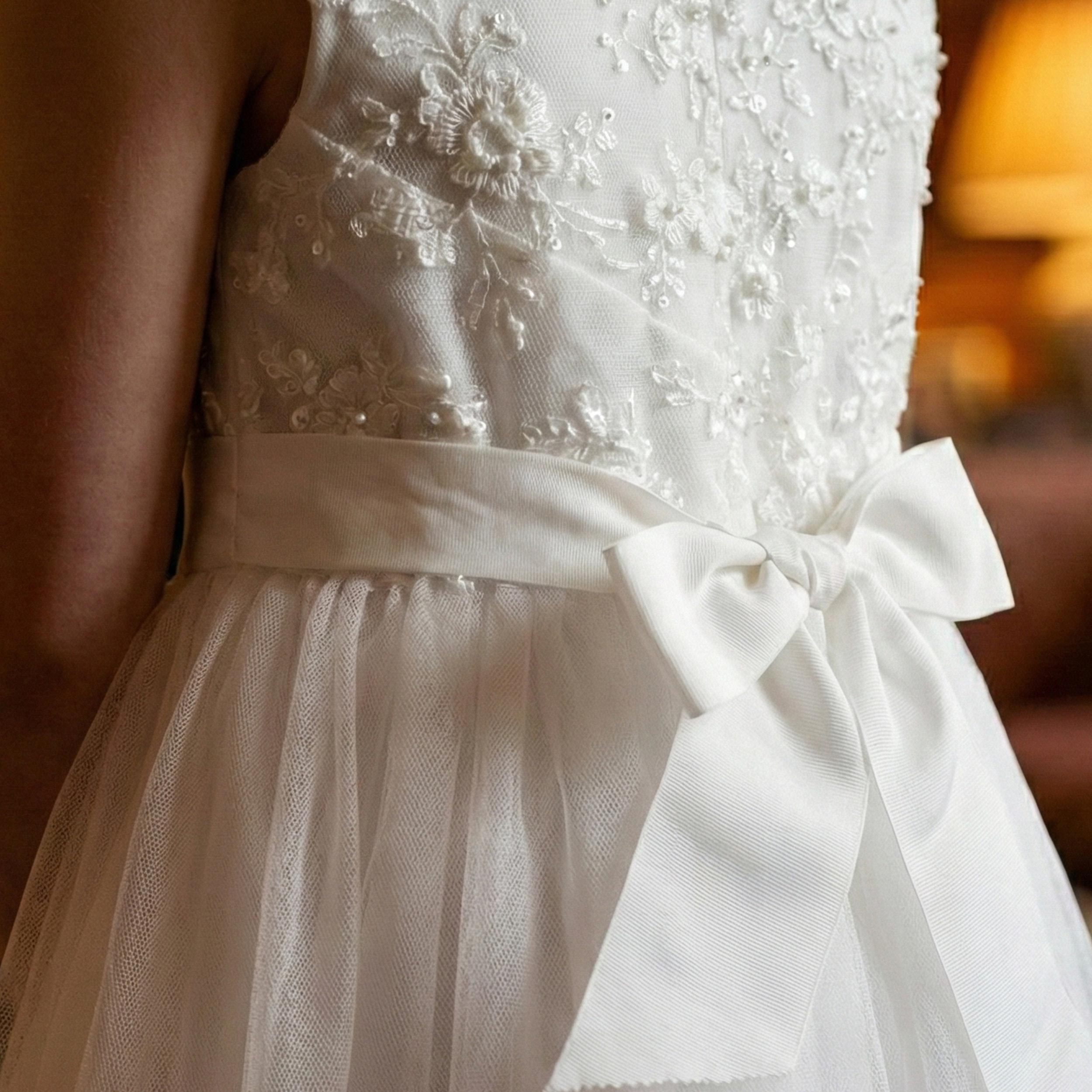 Abito Smanicato con Corpetto Ricamato Firmato BELLA BRILLY