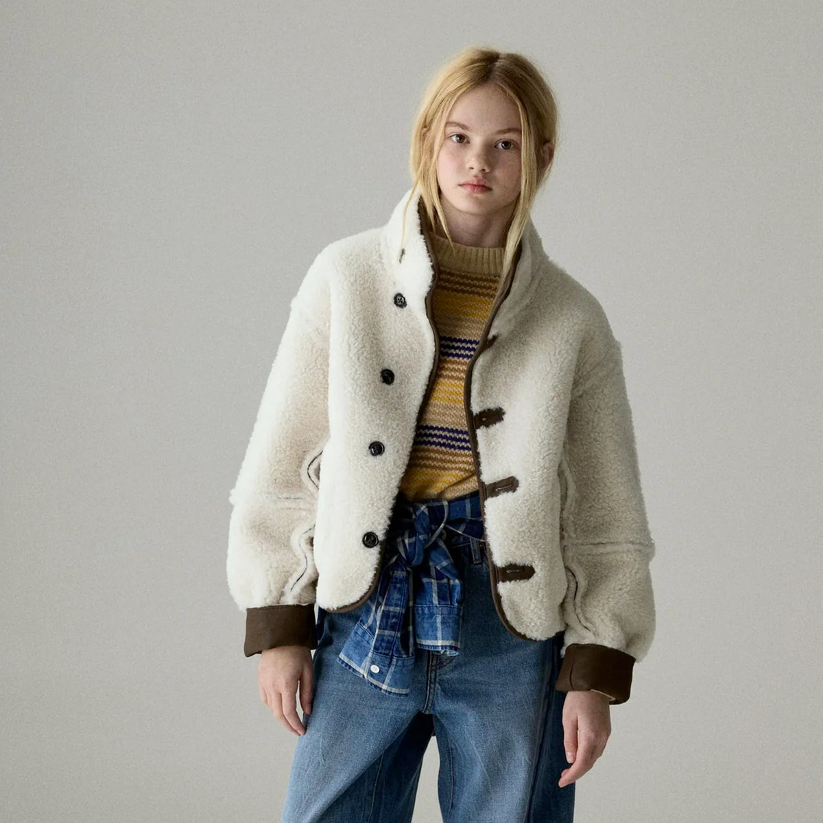 Giacca Reversibile Marrone e Beige per Ragazza by BELLEROSE
