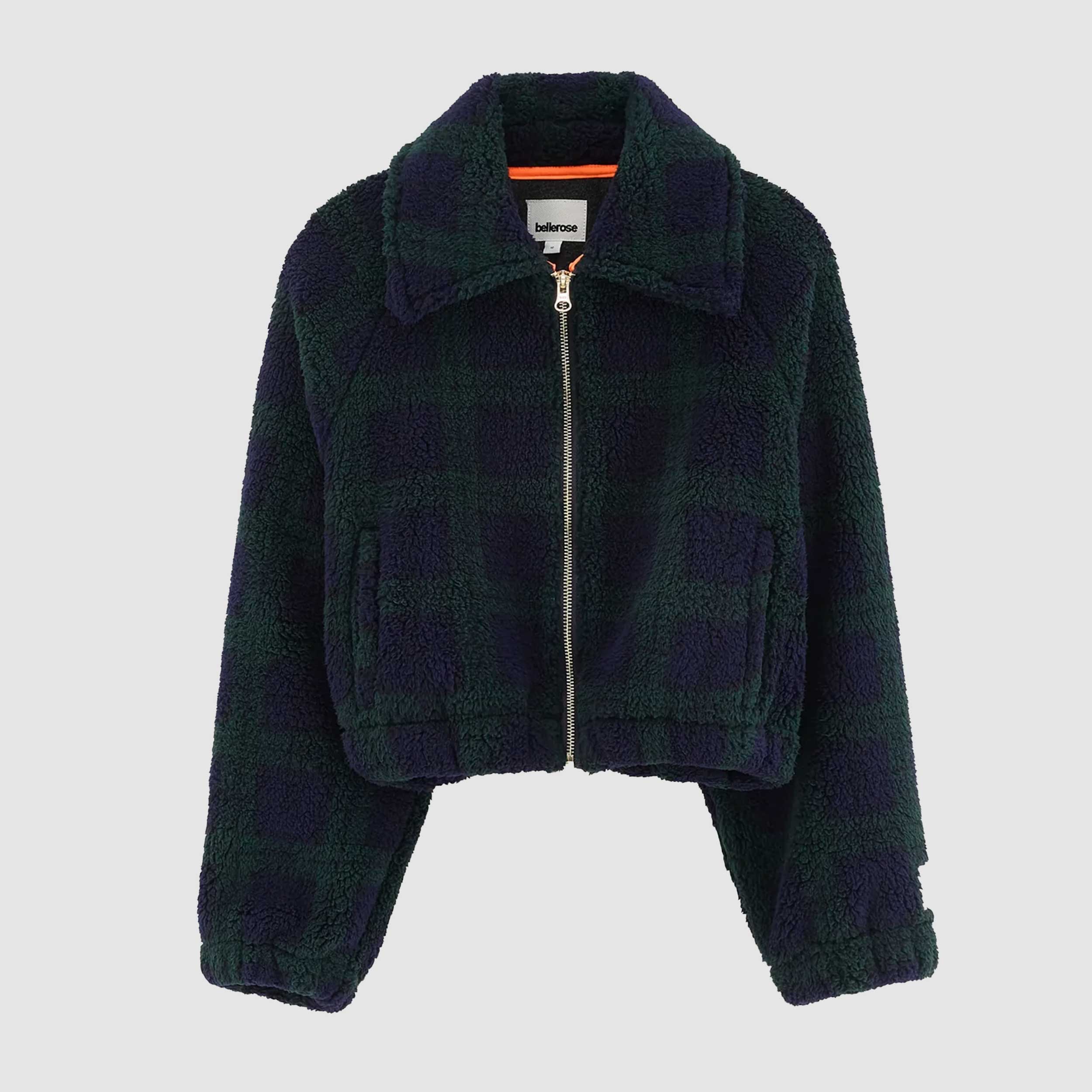 Giacca Bomber Corta Verde e Blu per Ragazza by BELLEROSE