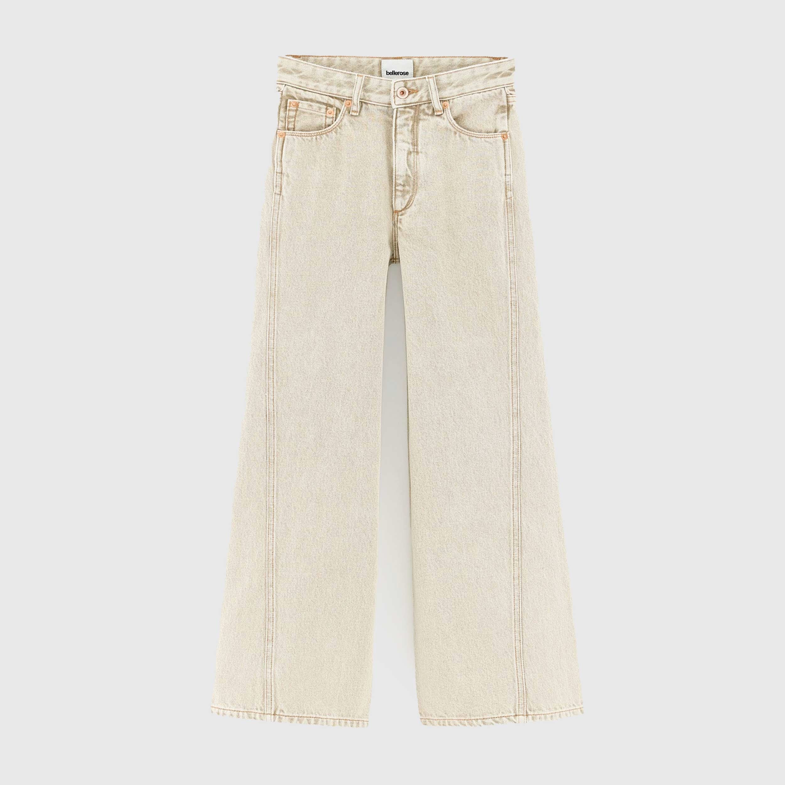 Beige Wide Leg Jeans with Drawstring by BELLEROSE