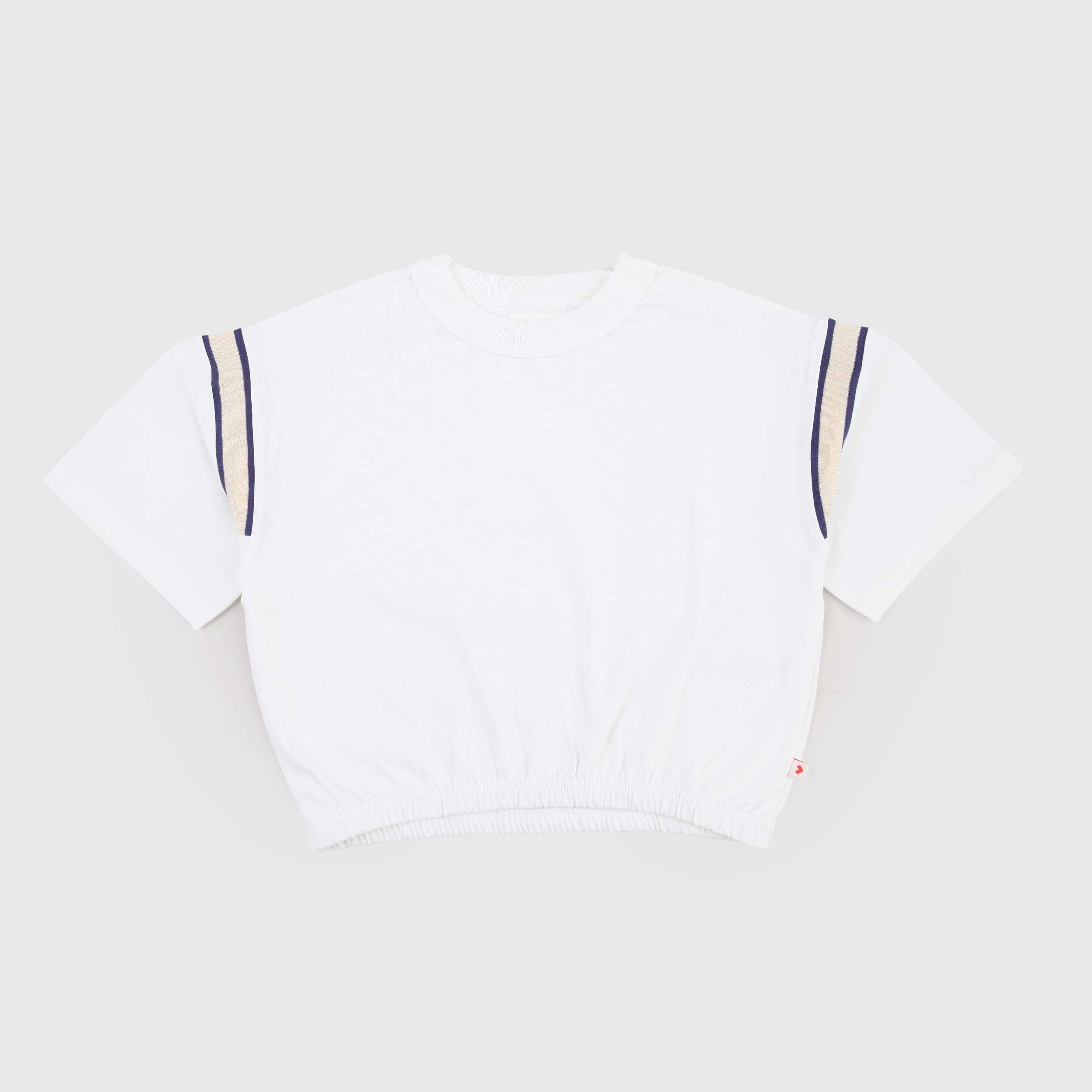 White T-shirt with sleeve band by BELLEROSE