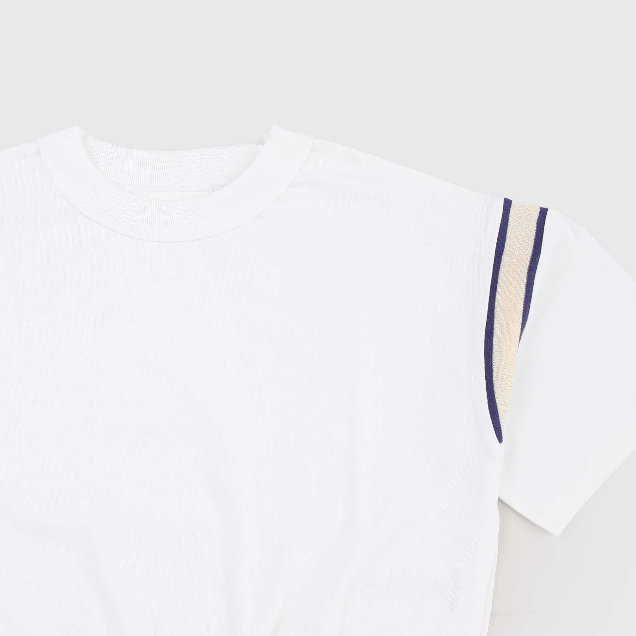 T-shirt Bianca con Fascia sulle Maniche Firmata BELLEROSE