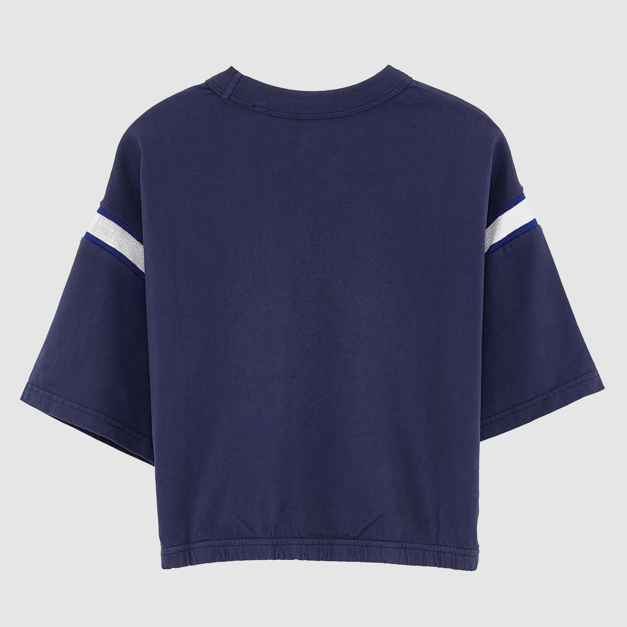 T-shirt Blu Applicazione in Filo Argento Firmata BELLEROSE