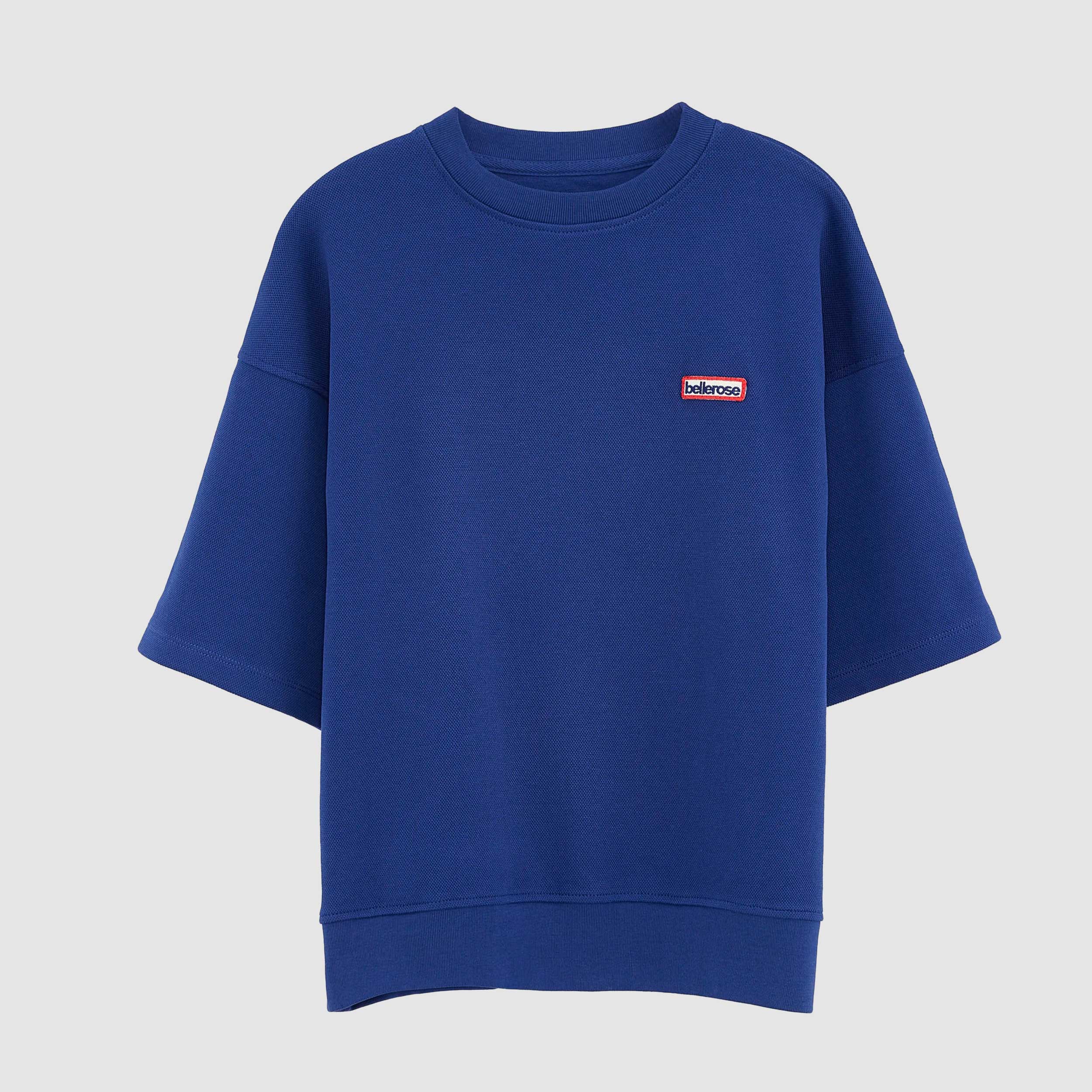 T-shirt Color Indaco con Targhetta Firmata BELLEROSE