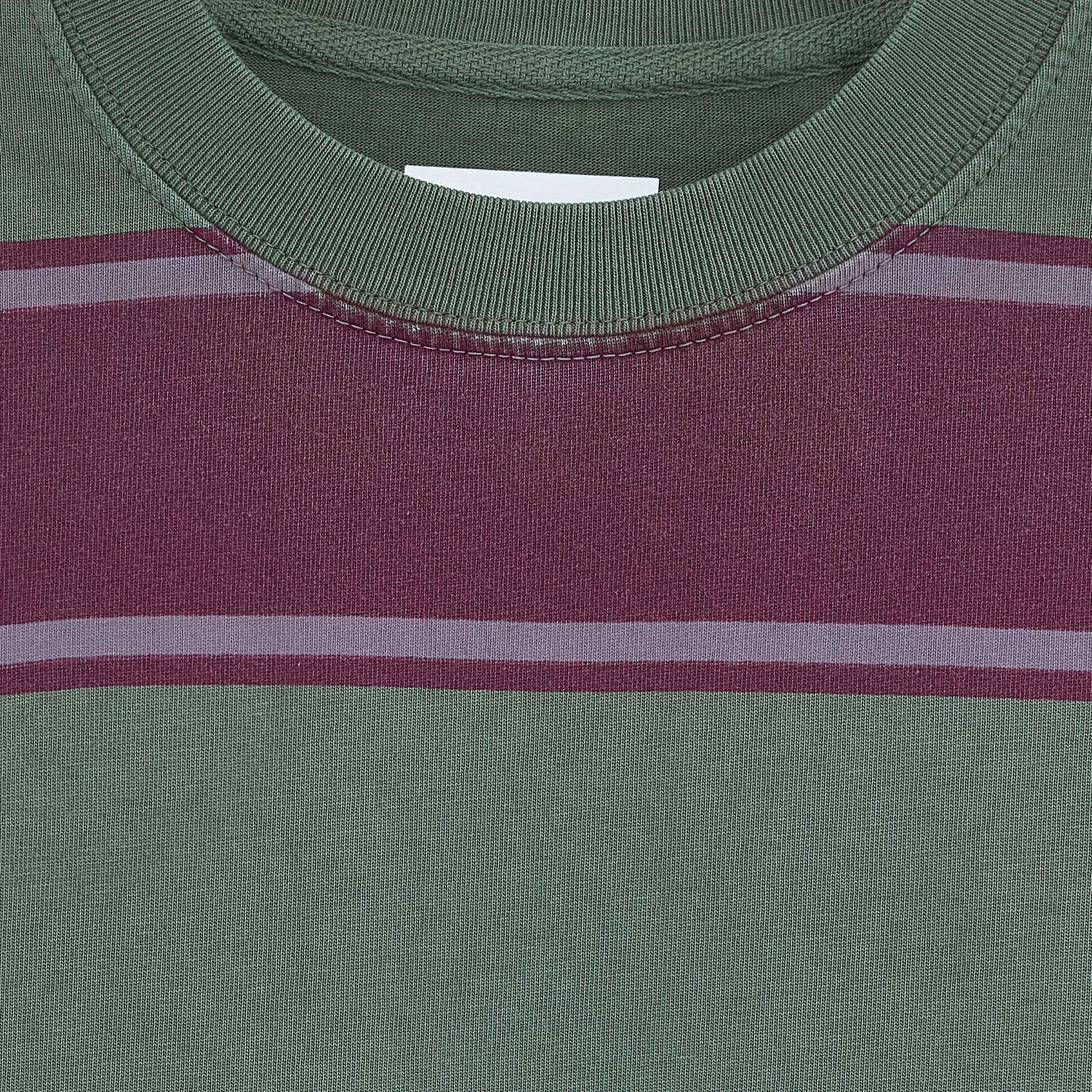 T-shirt Verde con Fasce Bordeaux Firmata BELLEROSE