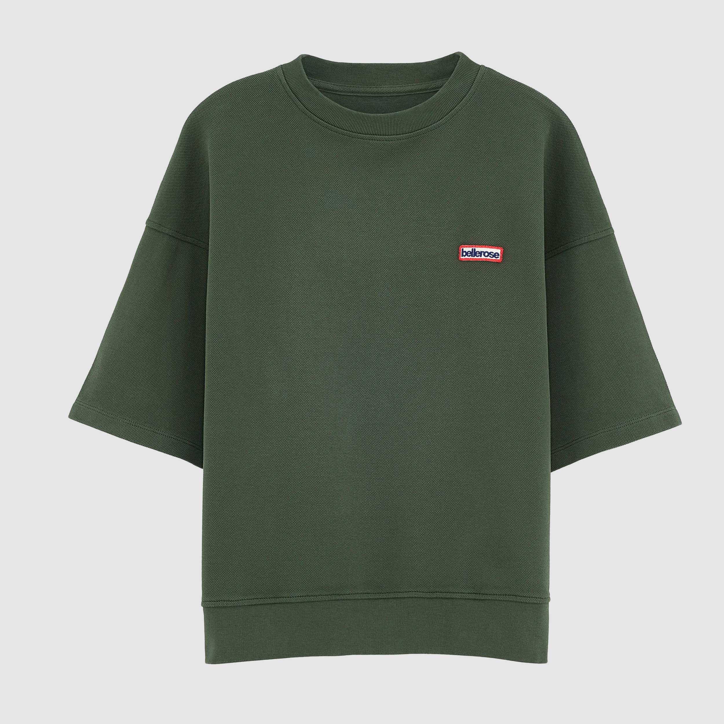 T-shirt Verde Girocollo a Coste Firmata BELLEROSE