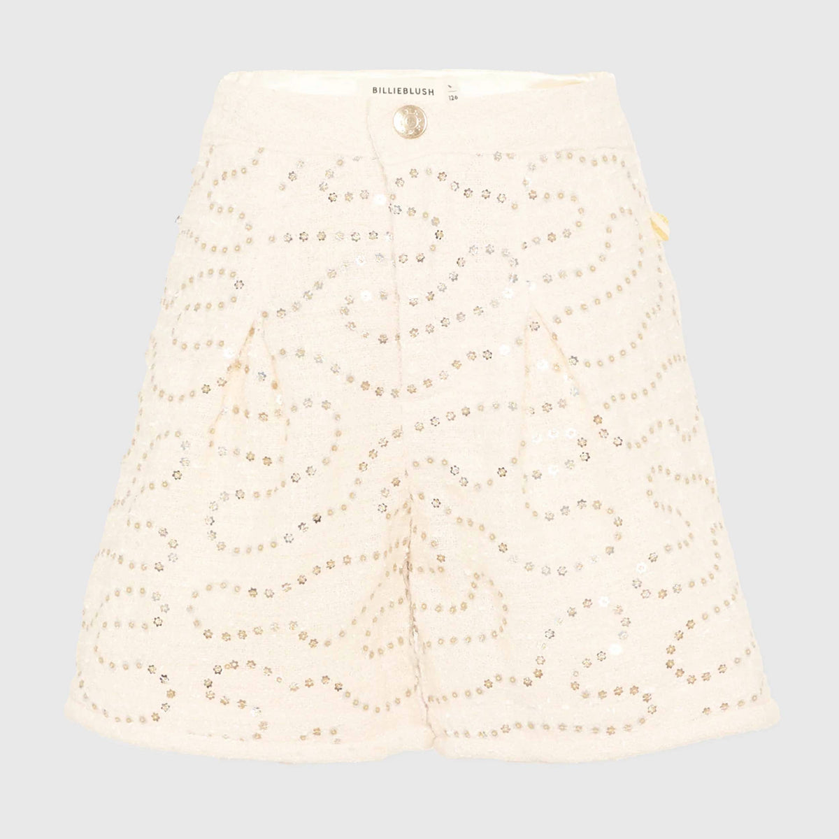 Shorts Avorio con Ricami Paillettes per Bambina BILLIEBLUSH