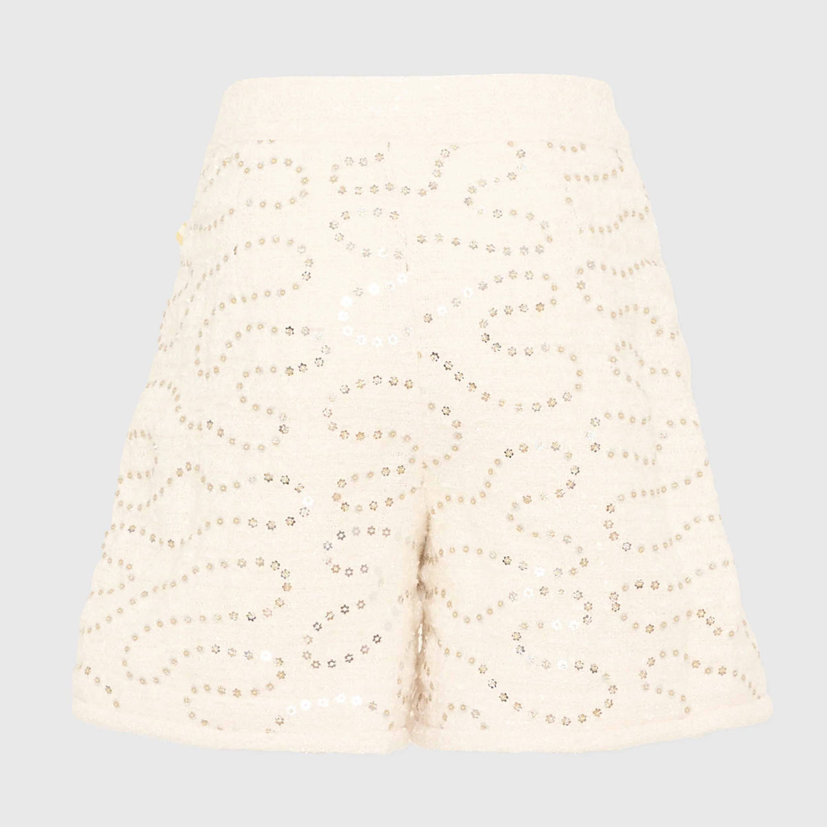 Shorts Avorio con Ricami Paillettes per Bambina BILLIEBLUSH