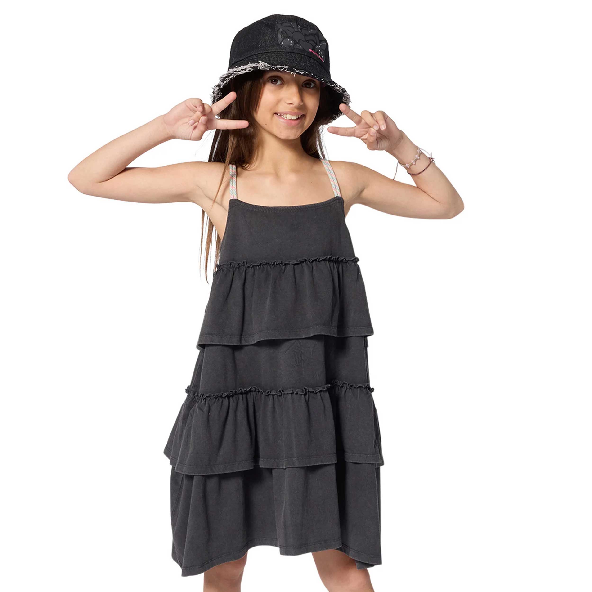 Abito Nero con Balze Firmato BILLIEBLUSH