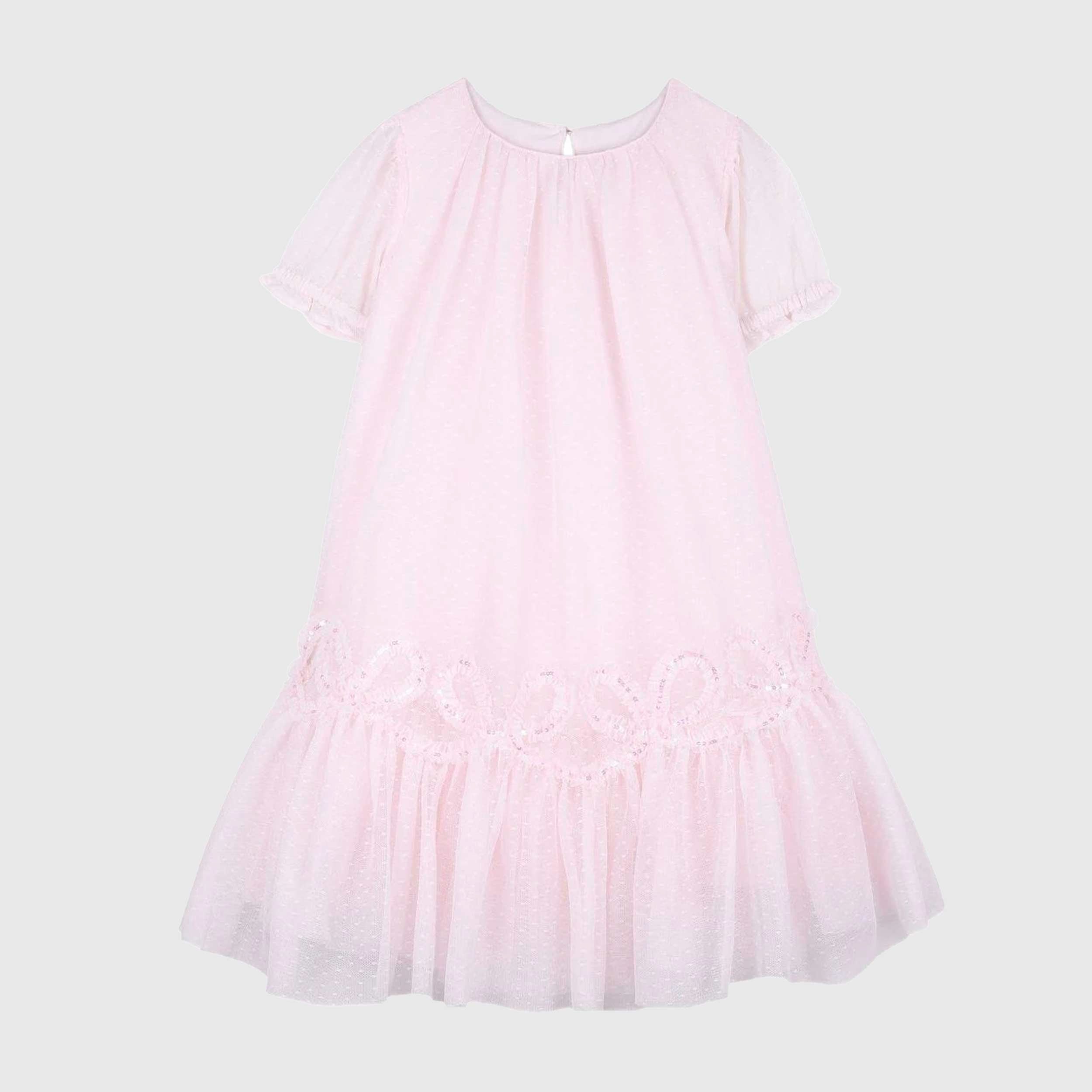 Abito Rosa con Ricami Paillettes Firmato BILLIEBLUSH