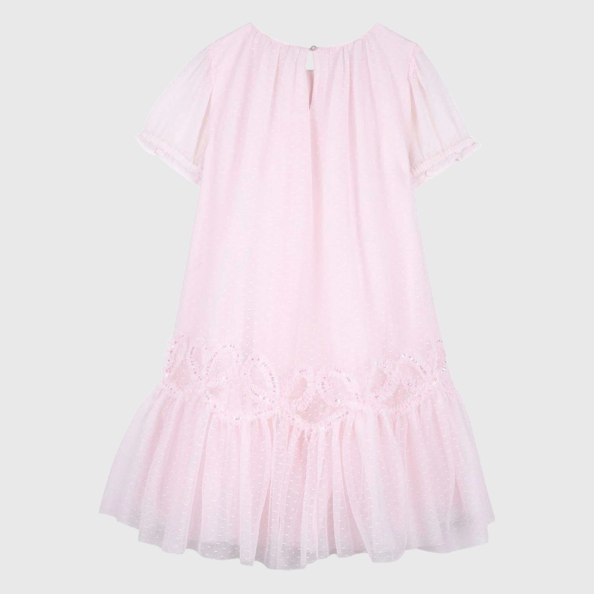 Abito Rosa con Ricami Paillettes Firmato BILLIEBLUSH