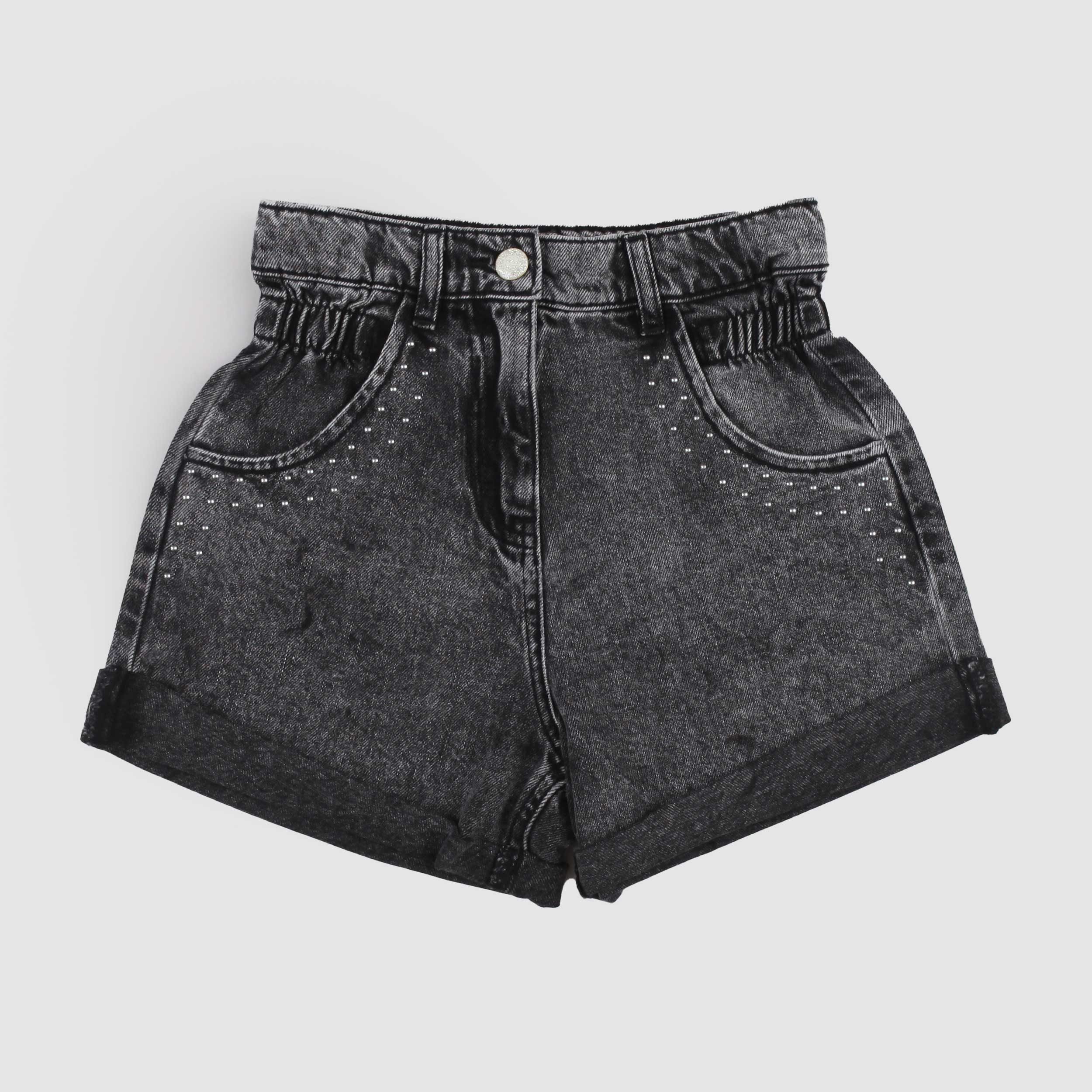 Bermuda Nero con Paillettes Argentate Firmato BILLIEBLUSH