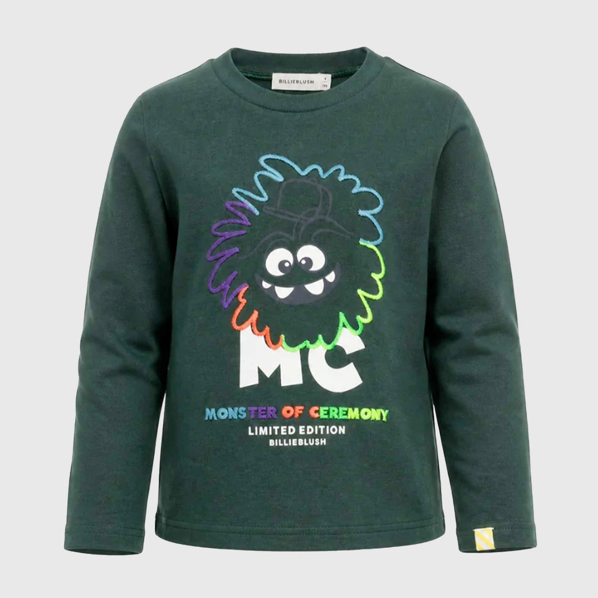 T-shirt Verde Maniche Lunghe con Stampa per Bambino BILLIEBLUSH