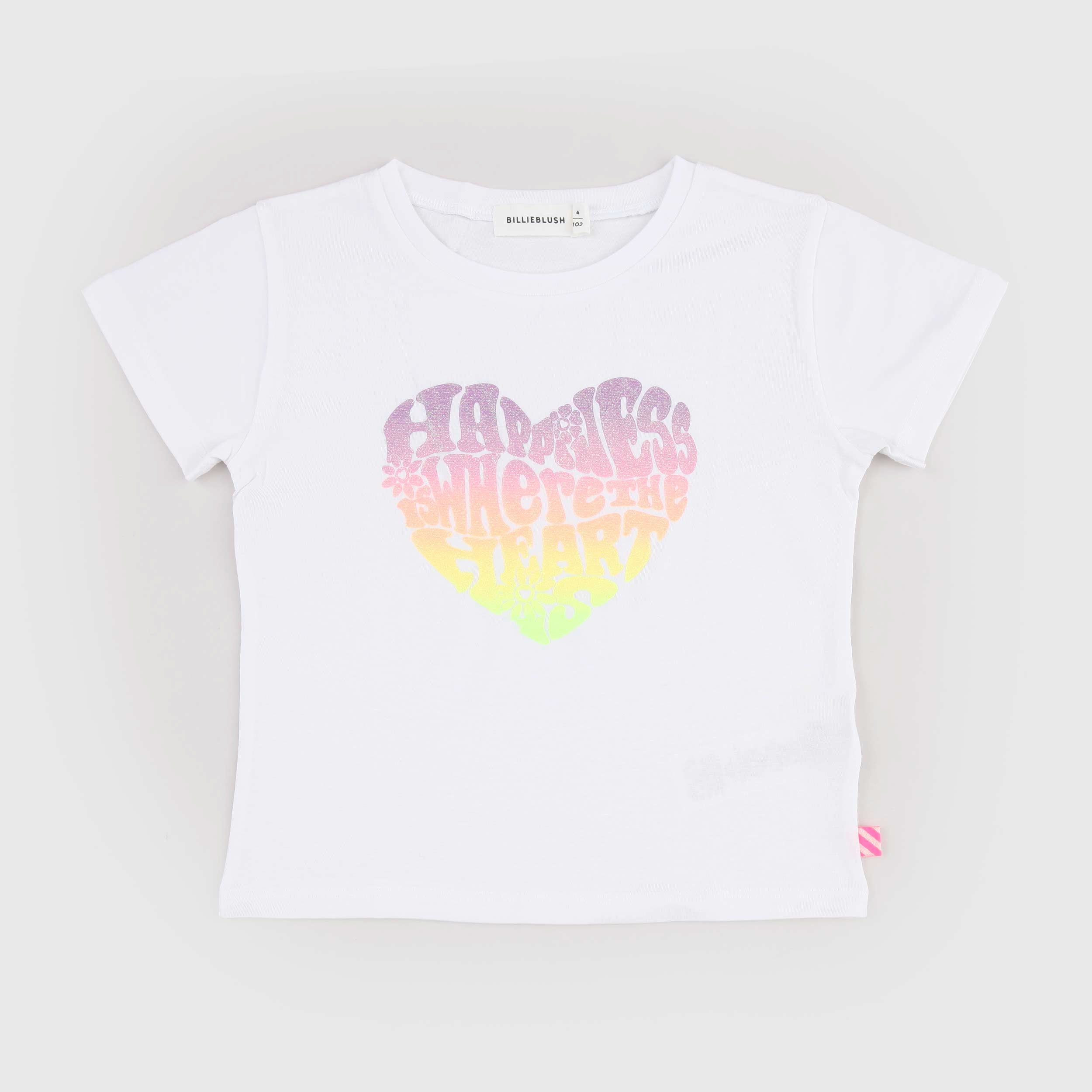 T-shirt Bianca Glitterata Firmata BILLIEBLUSH