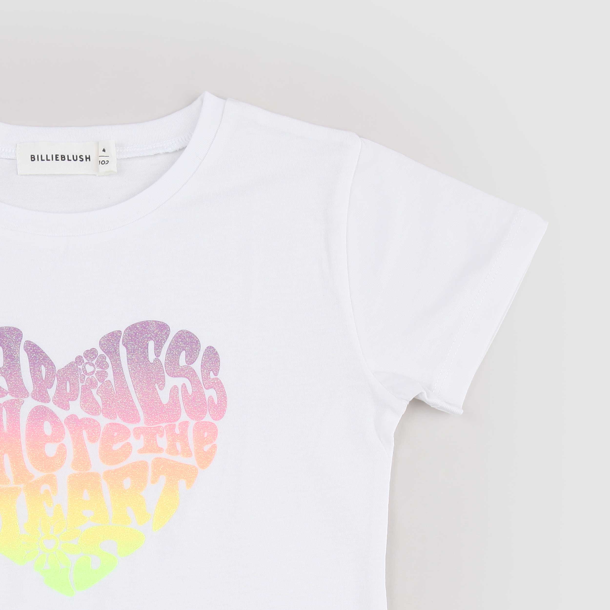 T-shirt Bianca Glitterata Firmata BILLIEBLUSH