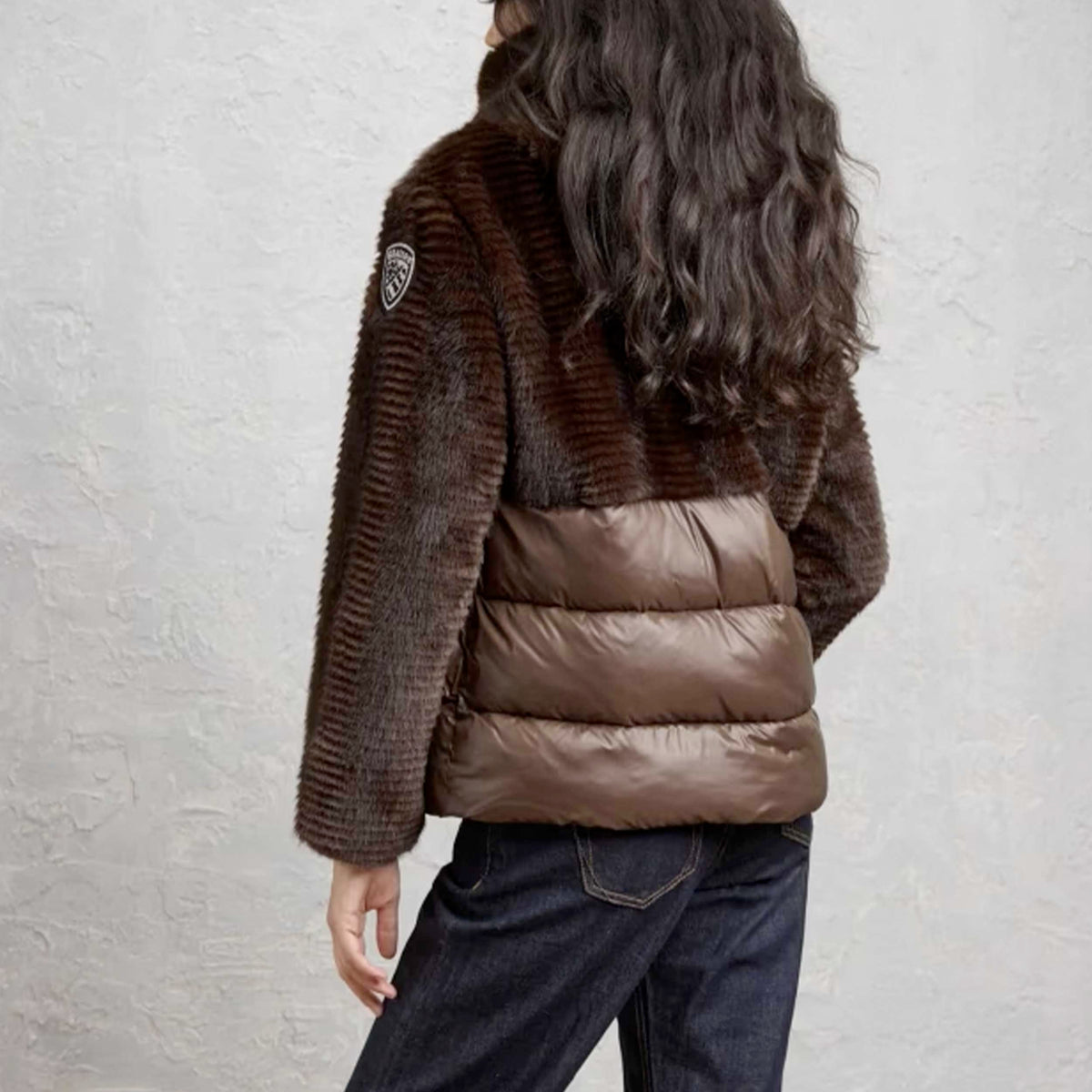 Fanevil Brown Ecopur Jacket for BLAUER Girl