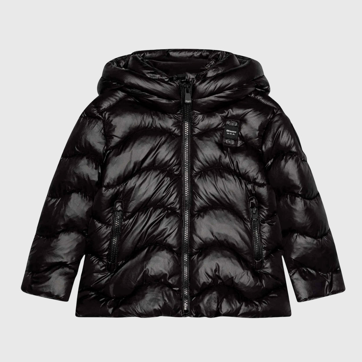 Piumino Nero Lucido Caroll Trapuntato per Bambina BLAUER