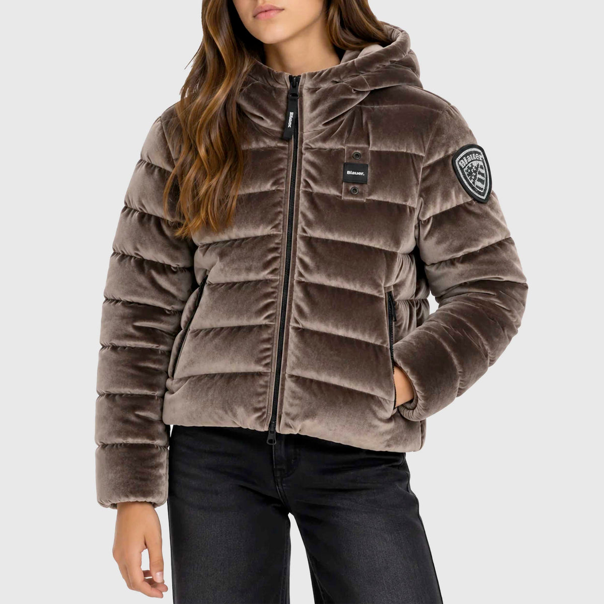 Giubbino Valley in Velluto Marrone per Ragazza by BLAUER