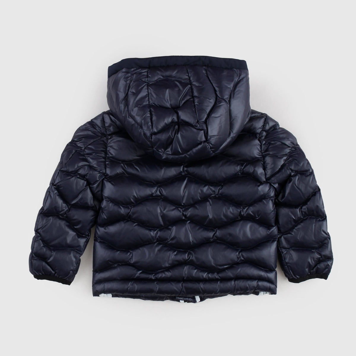 Blue Quilted Jacket with Logo for Girl BLAUER