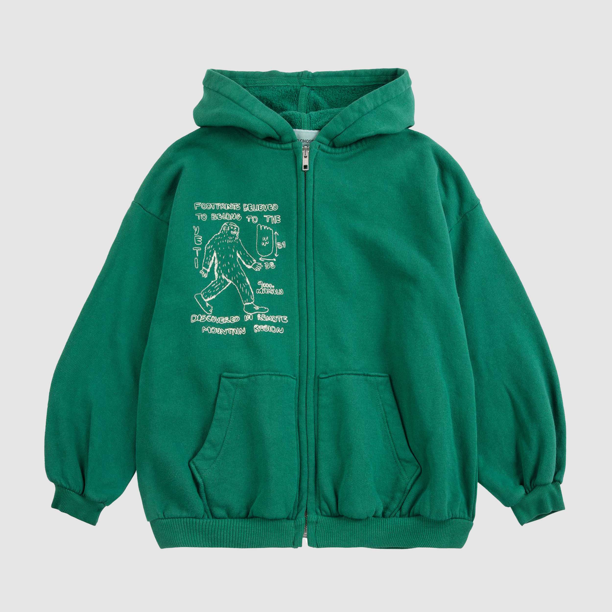 Felpa Verde con Cappuccio per Bambino by BOBO CHOSES
