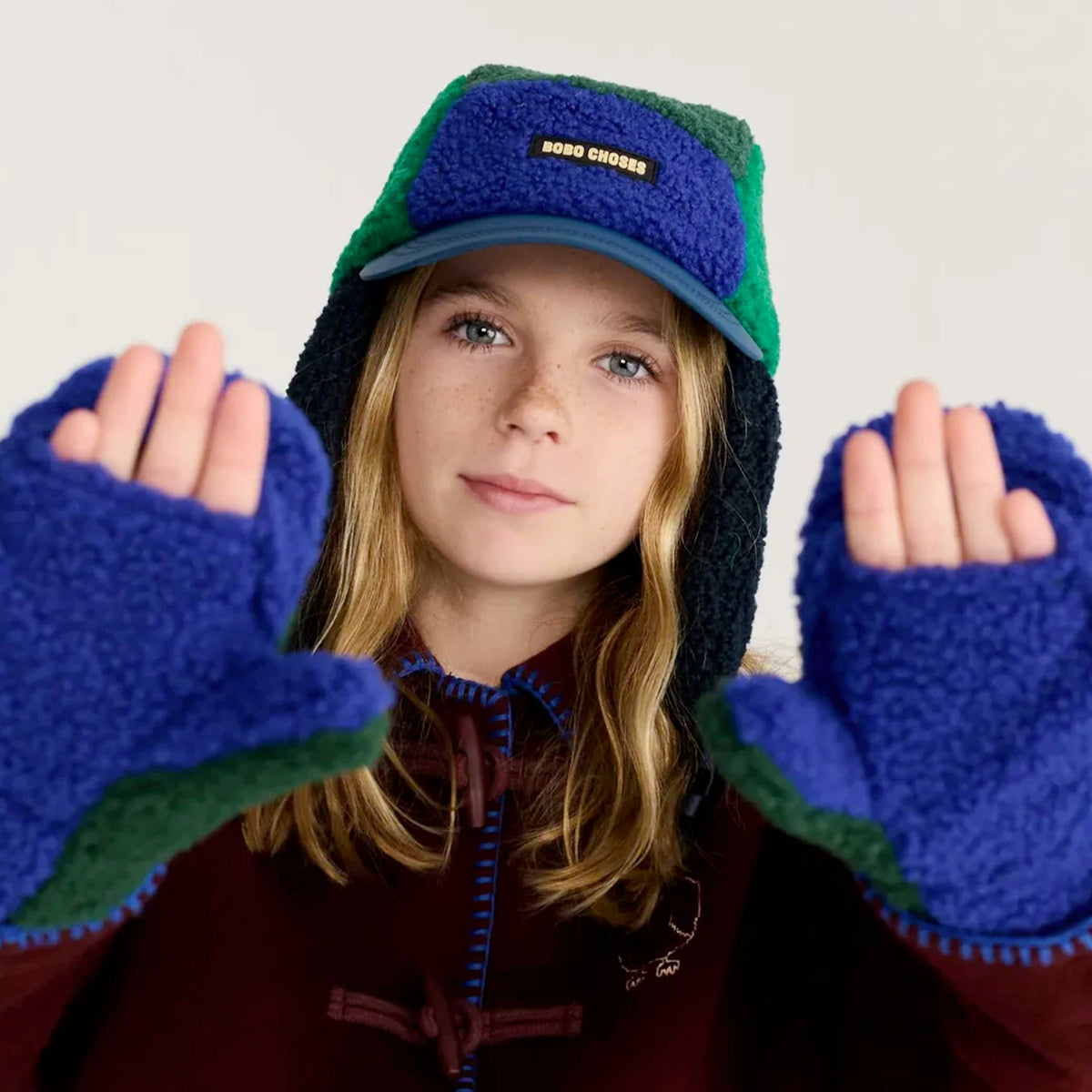 Multicolored Shearling Gloves for Kids by BOBO CHOSES