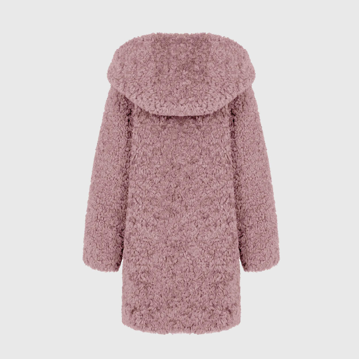 Long Pink Sherpa Coat for Girl by BOMBOOGIE