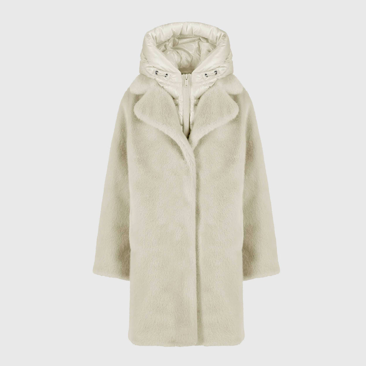 Cappotto Color Latte in Eco Pelliccia per Ragazza by BOMBOOGIE