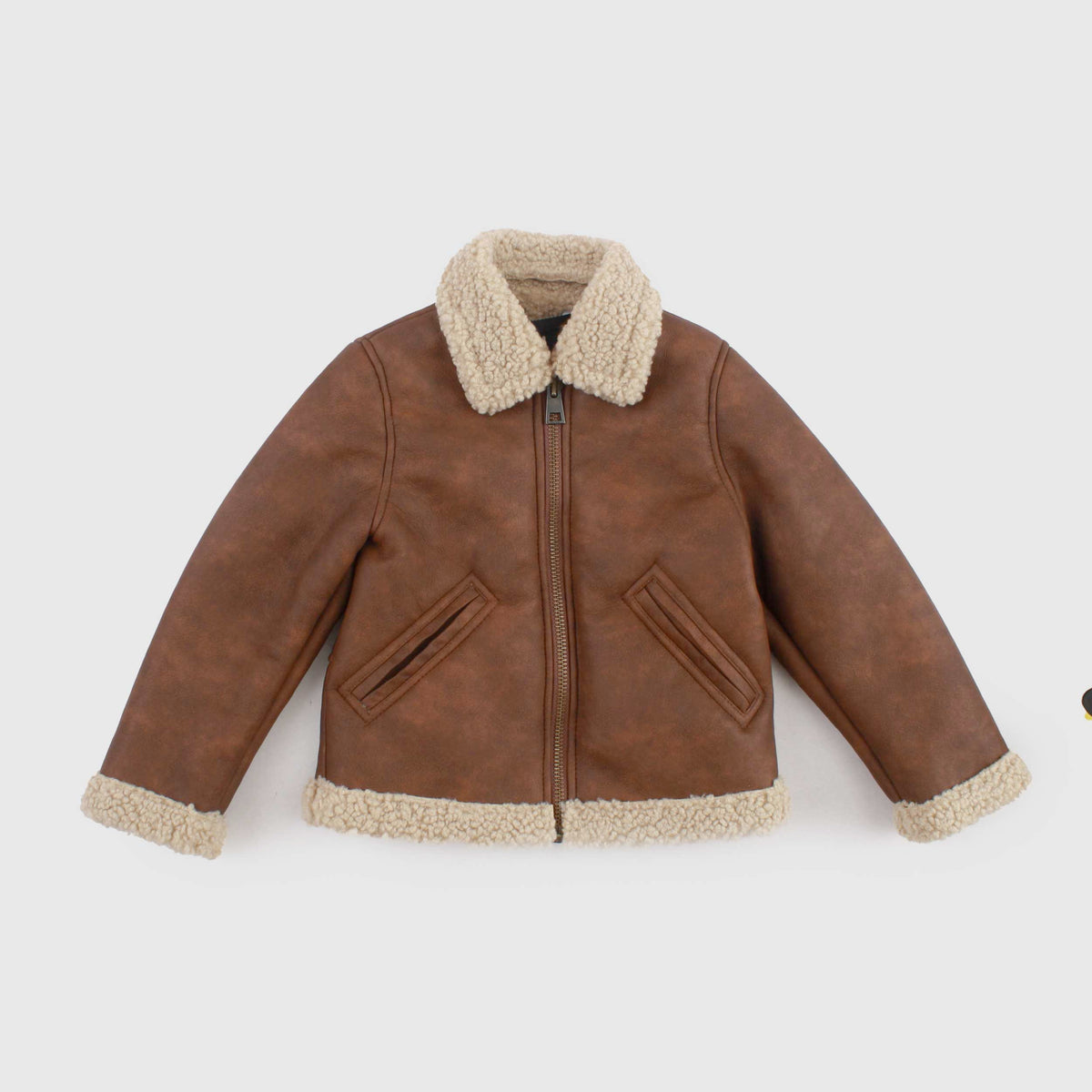 Brown Aviator Jacket in Eco Pelle by BOMBOOGIE