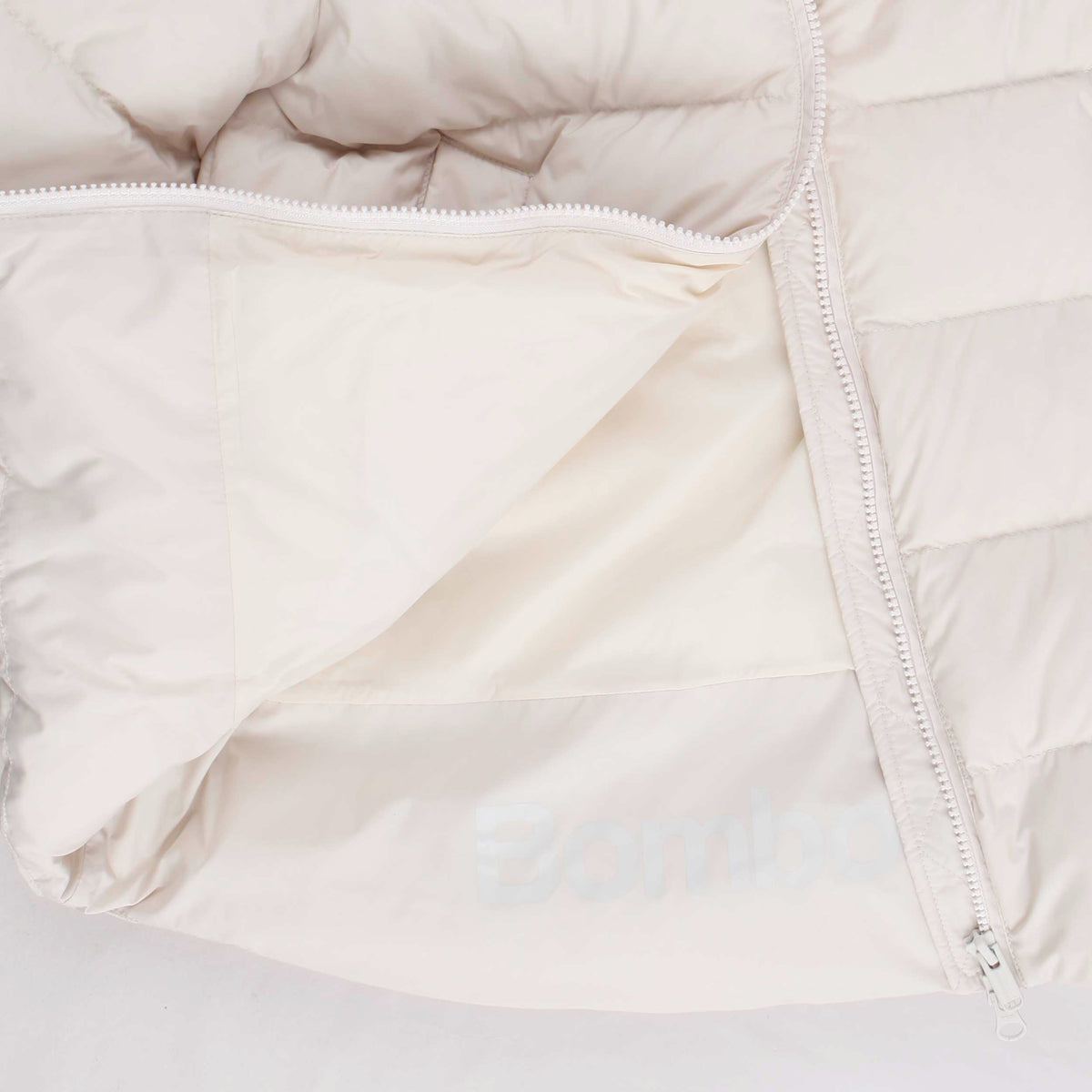 Bomboogie Girls' Quilted Ivory Down Jacket with Pockets