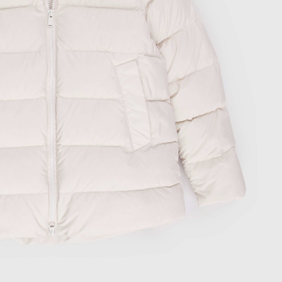 Bomboogie Girls' Quilted Ivory Down Jacket with Pockets