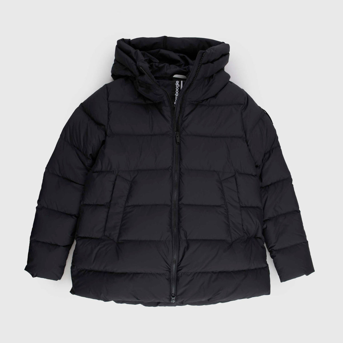Bomboogie Girls' Black Quilted Down Jacket with Pockets
