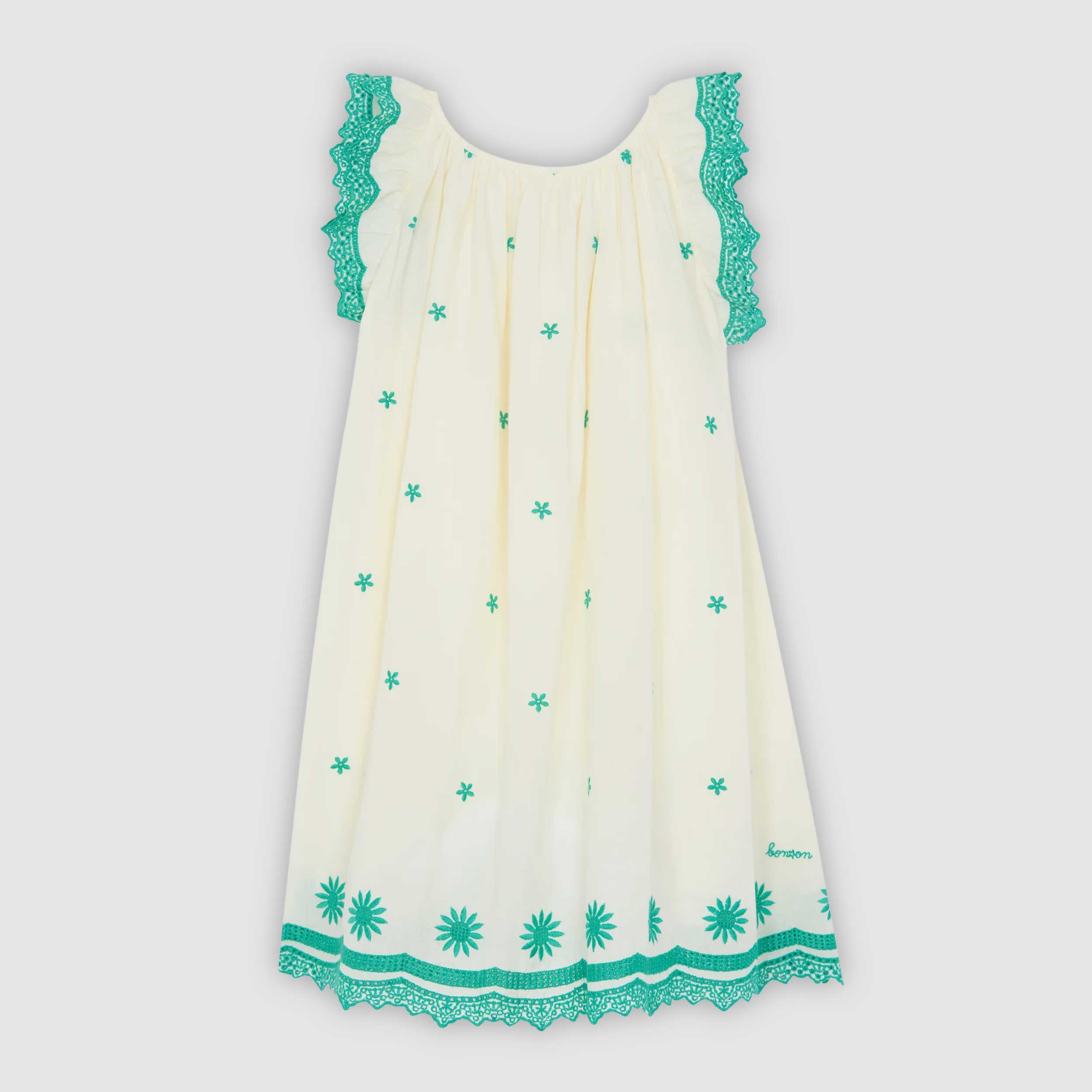 Abito Lena Ecru con Ricami Firmato BONTON