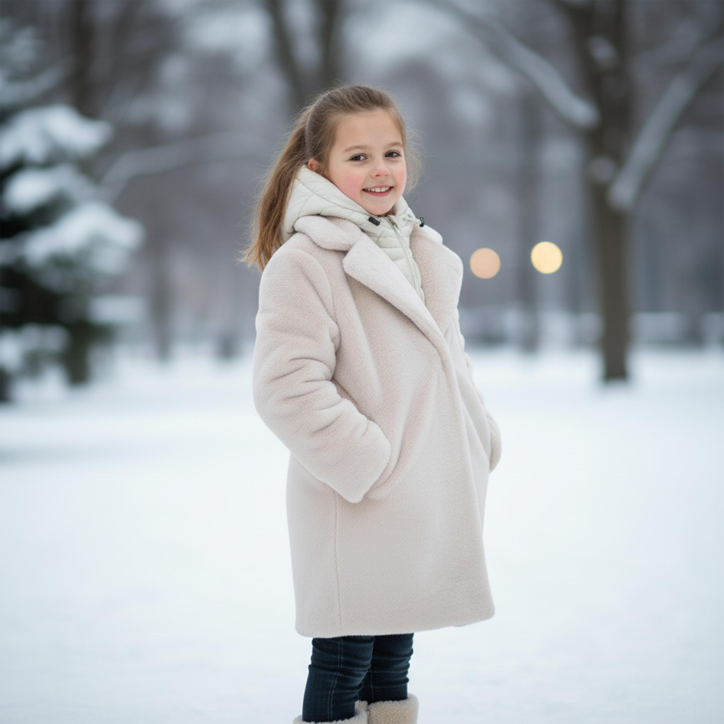 Cappotto Lungo Biege In Pelliccia Sintetica Firmato BOMBOOGIE