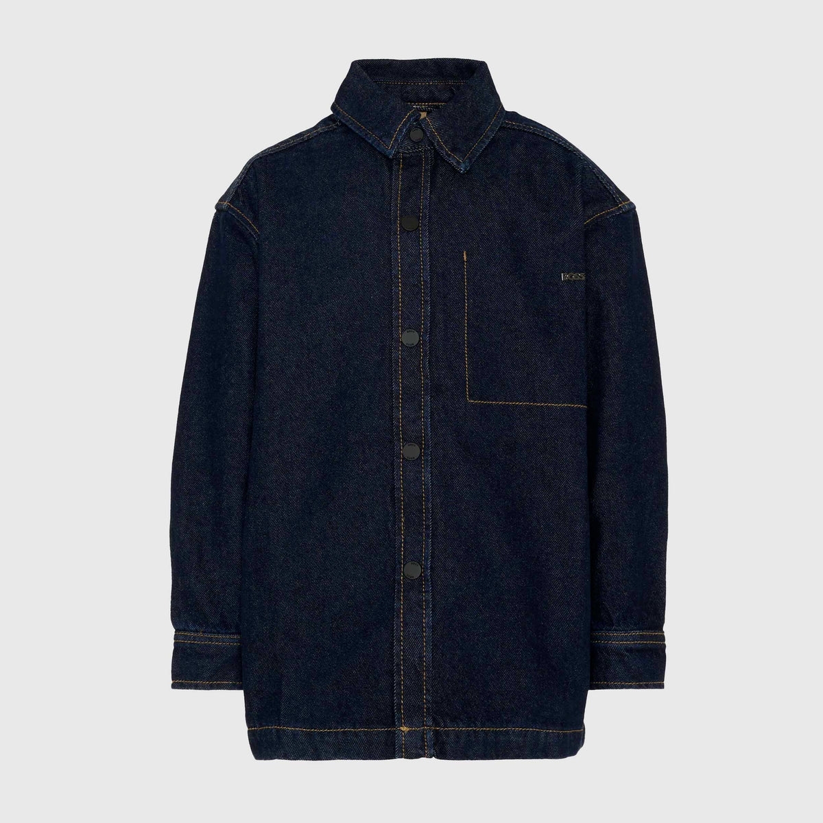 Camicia in Denim con Taschino e Logo per Ragazzi BOSS