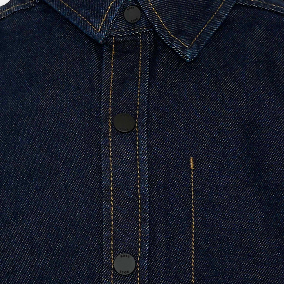 Camicia in Denim con Taschino e Logo per Ragazzi BOSS