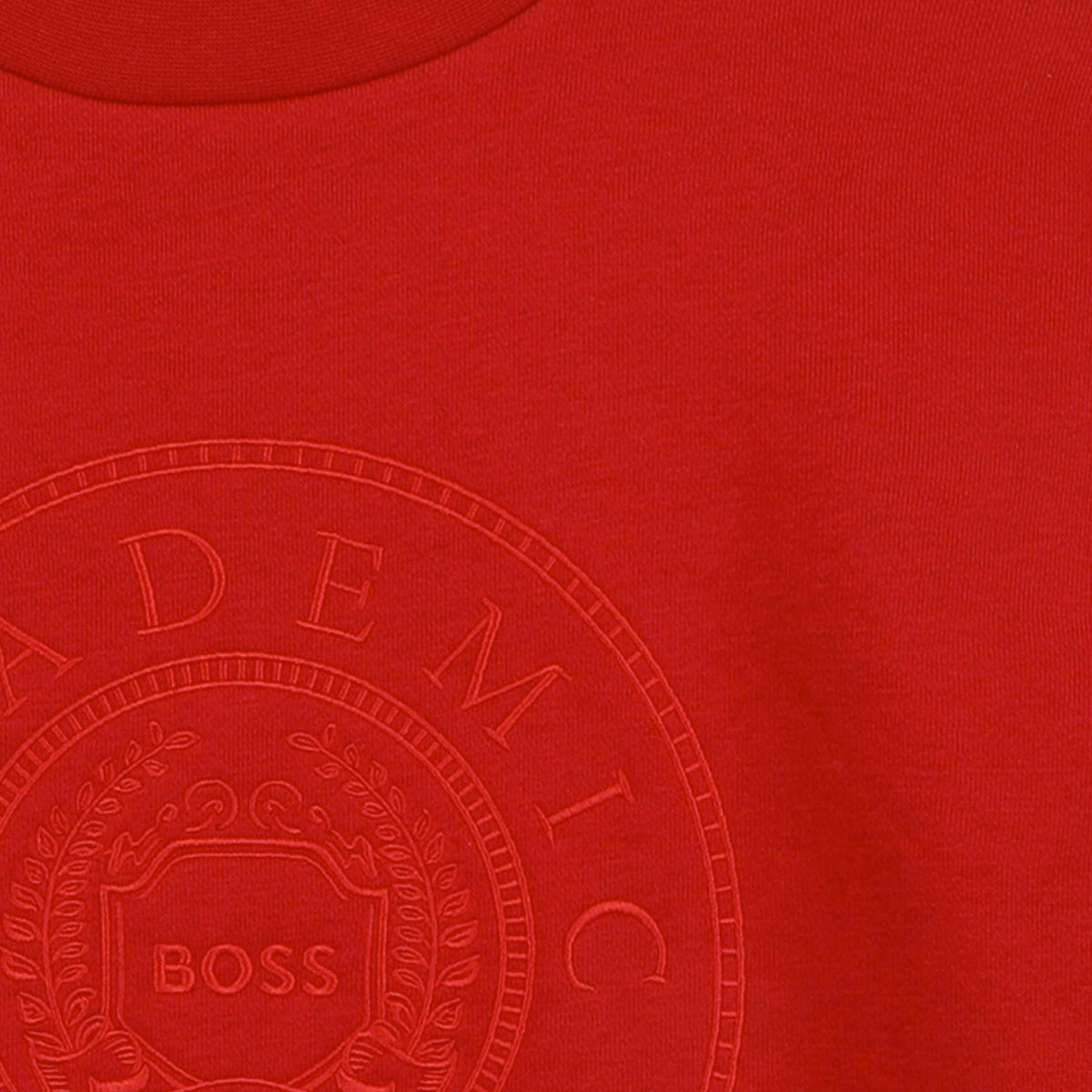 Red Sweatshirt with Embroidered Logo Tone on Tone for Kids BOSS