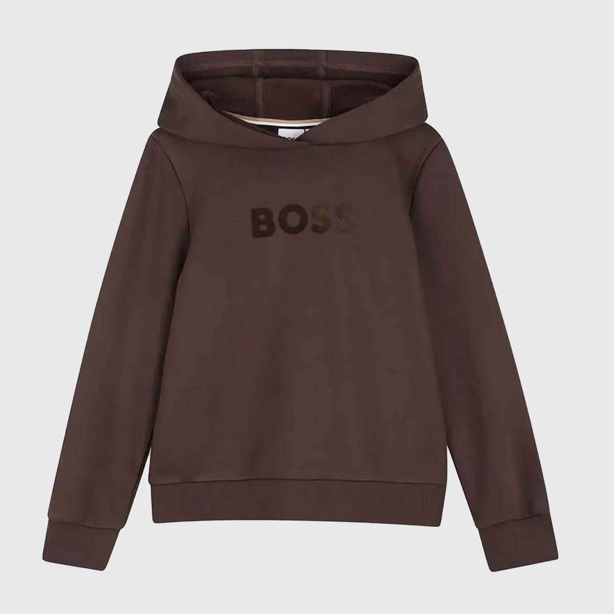 Felpa Marrone con Stampa Logo per Ragazzi BOSS