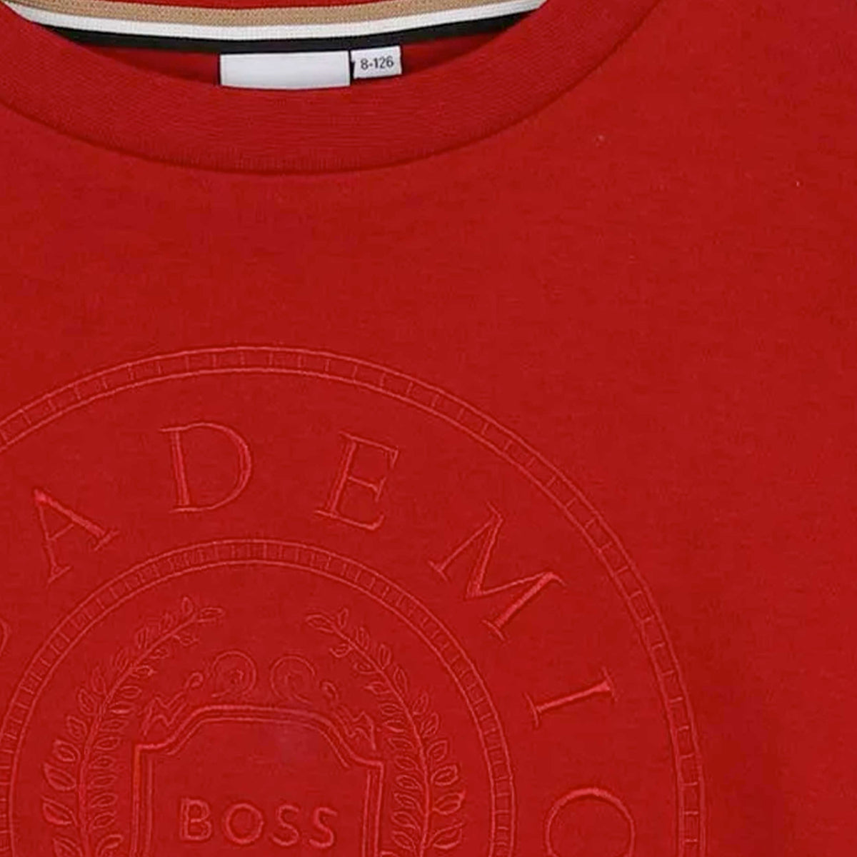 T-shirt Rossa in Cotone con Logo Goffrato per Ragazzi BOSS