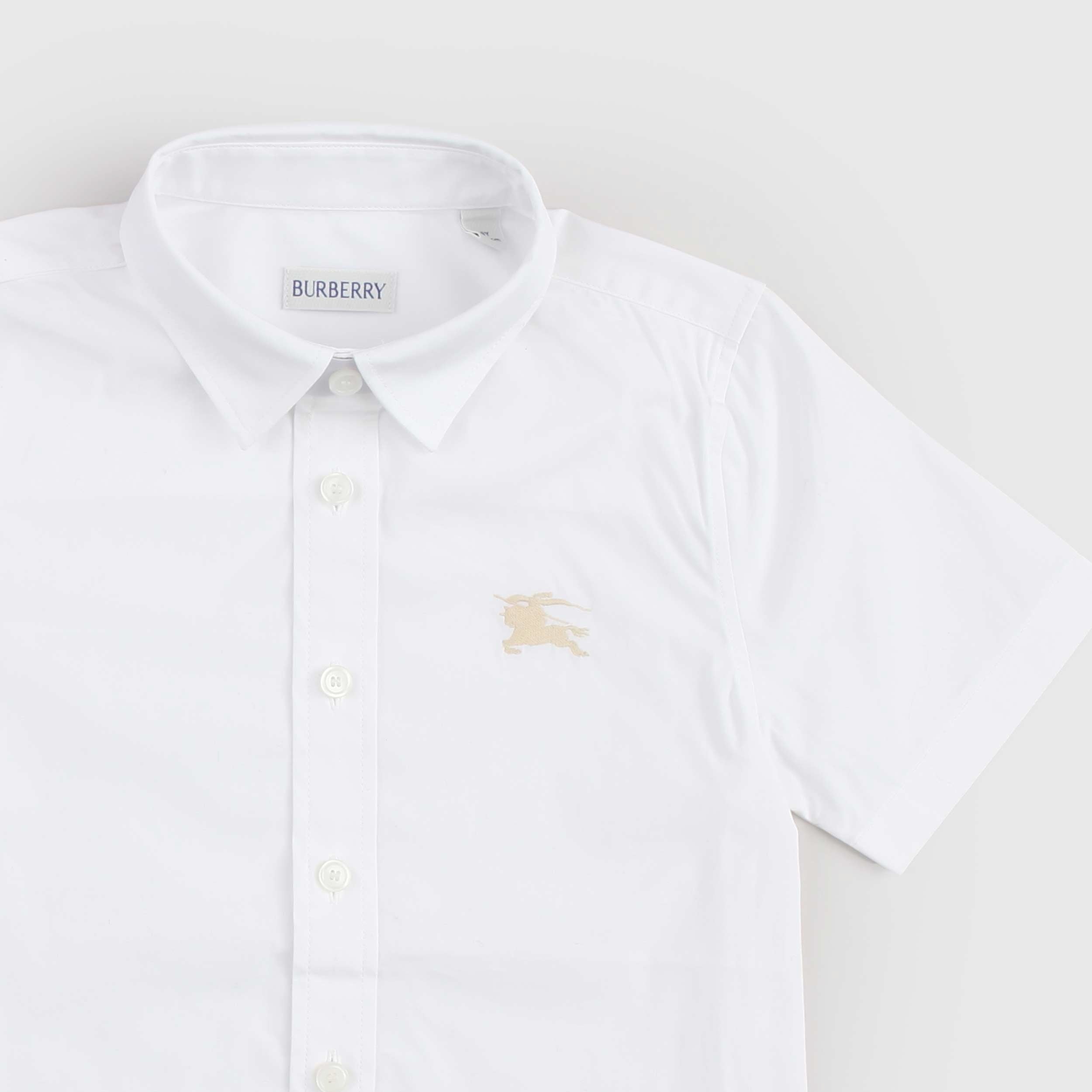 Camicia Bianca Con Logo A Contrasto firmata BURBERRY