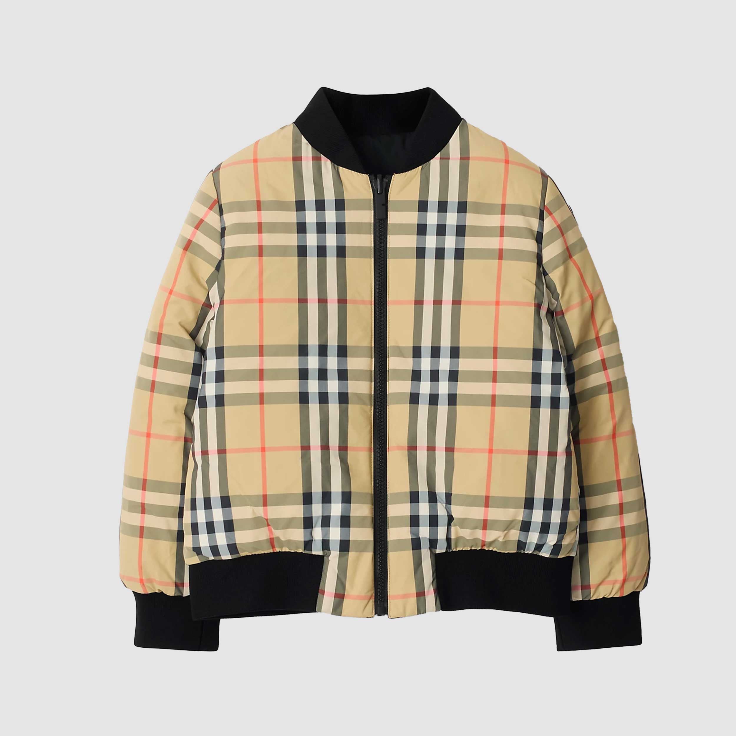 Parka Nero Reversibile Con Stampa Iconica Firmato BURBERRY