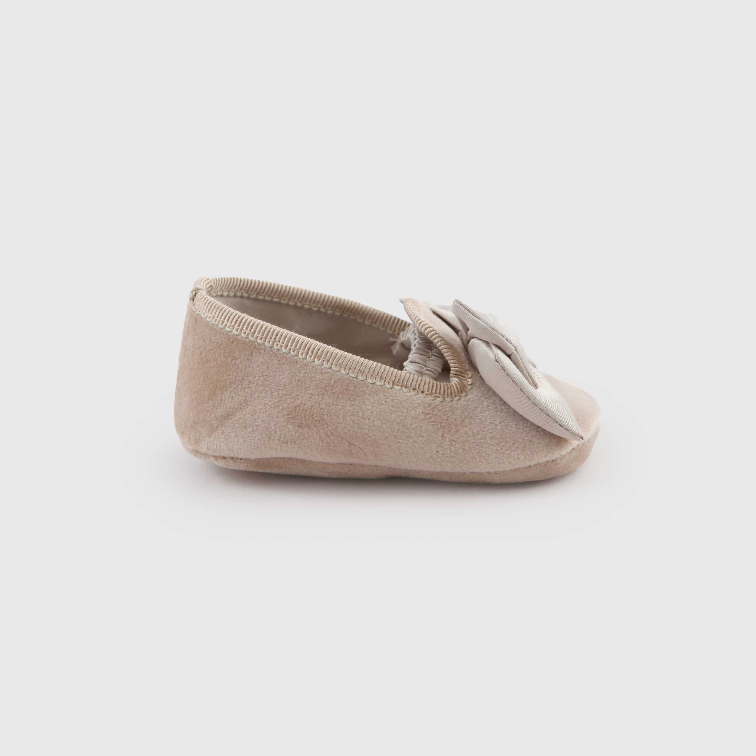 Ballerina Beige in Velluto per Neonata by CAMELI