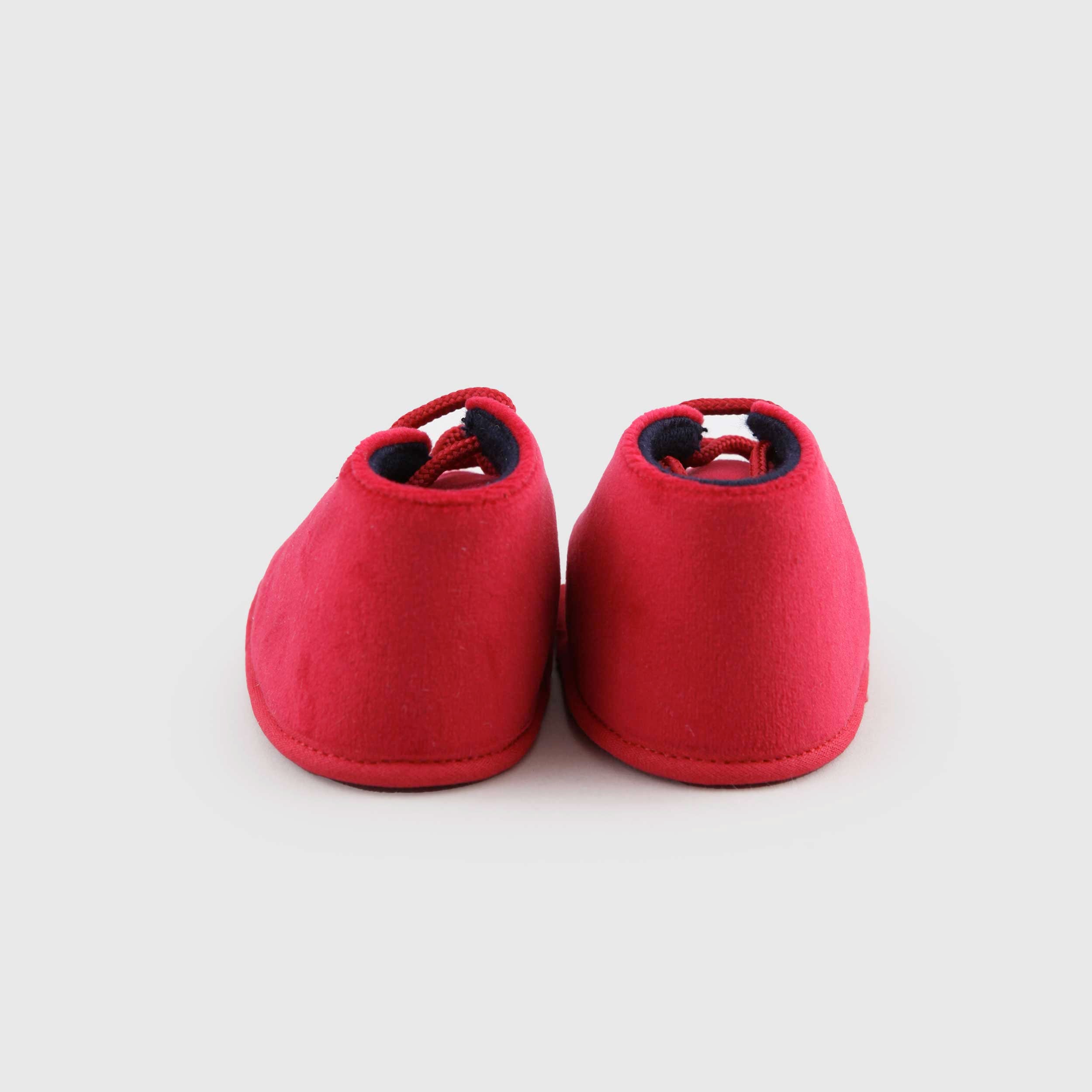 Scarpina in Velluto Rosso Chiaro per Neonato by CAMELI