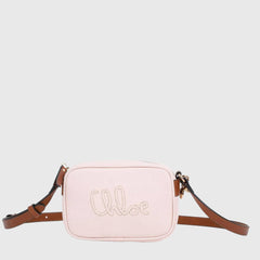 Pink Shoulder Bag with Embroidered CHLOE Signature