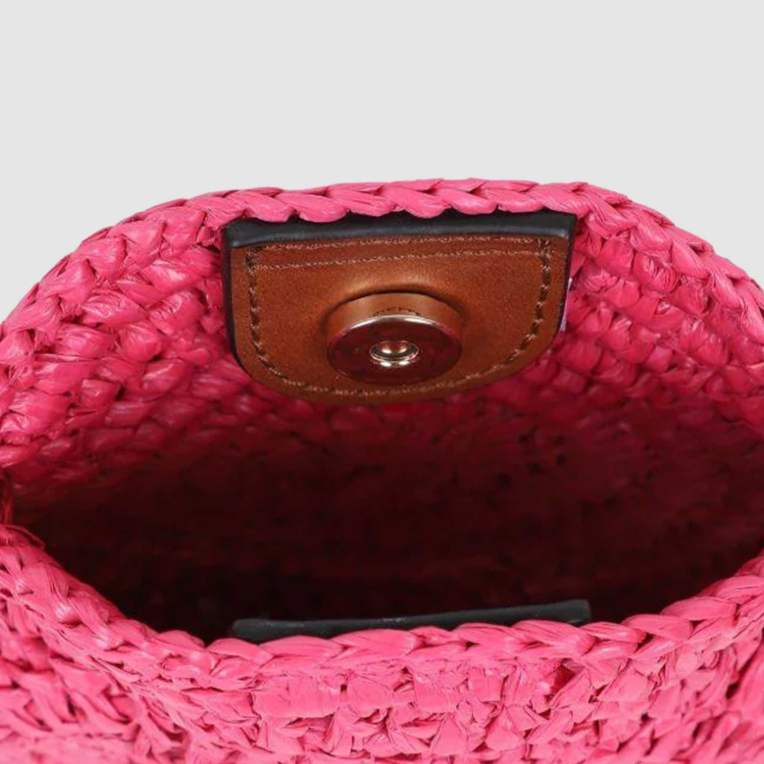 Borsa a Tracolla Rosa Intrecciata Firmata CHLOE