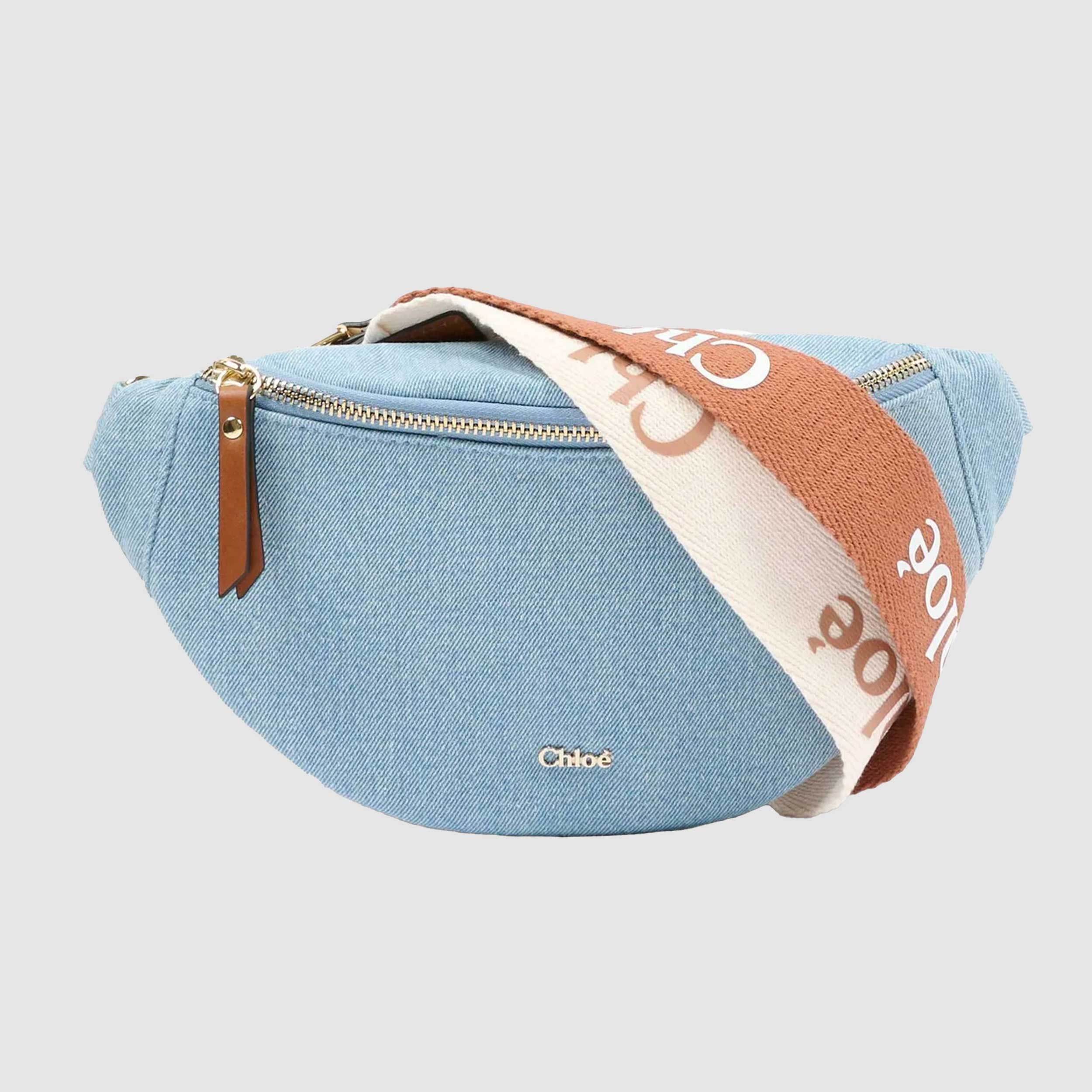 Borsa a Mano in Denim Celeste Firmata CHLOE