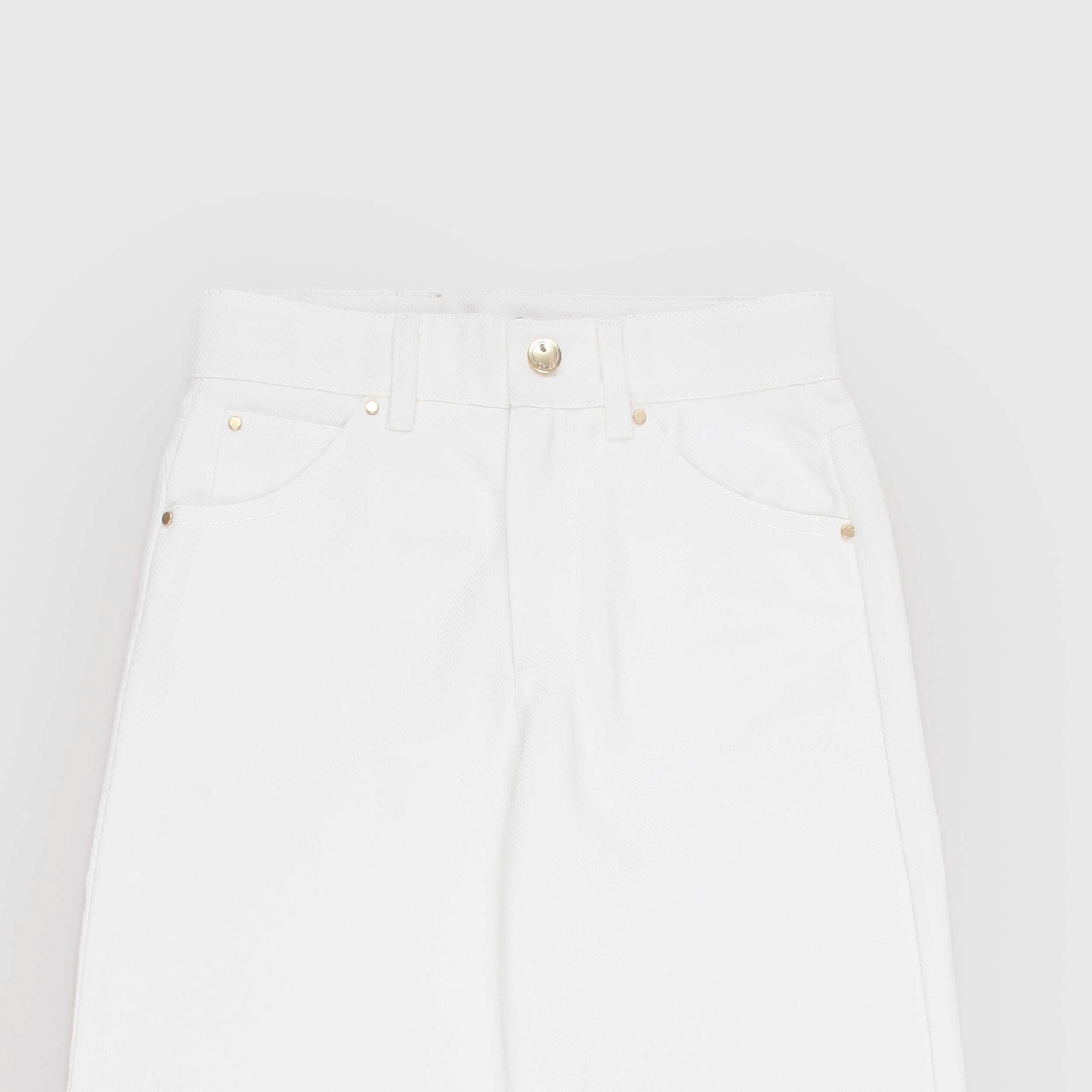 Pantalone Bianco in Tessuto di Jeans Firmato CHLOE