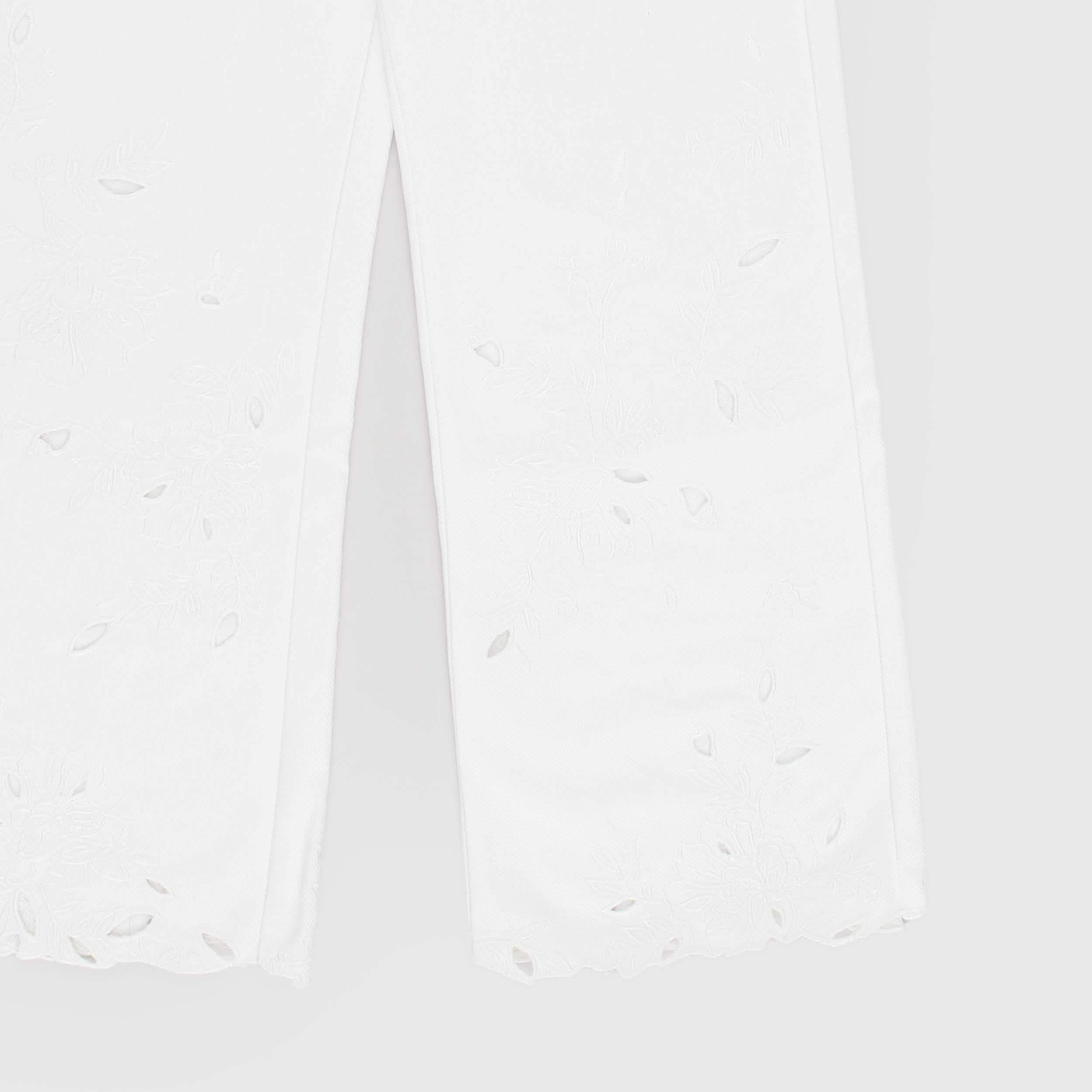 Pantalone Bianco in Tessuto di Jeans Firmato CHLOE